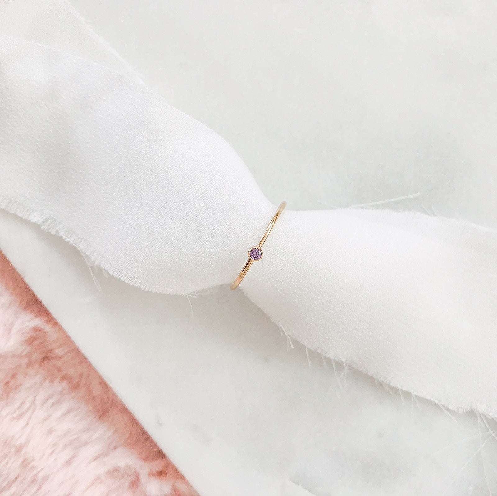 Personalised jewellery – handmade jewellery – KBN jewellery – dainty ring – birth month ring – birthstone ring – affordable ring – hope and happiness ring – June stone rings – birthstone ring – stacking ring – purple stone ring