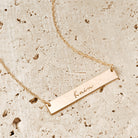 Personalised jewellery - KBN Jewellery - handmade jewellery – Personalised Jewellery gifts – Dainty jewellery- bar necklace – dainty bar necklace – personalised date necklace – roman numerals necklace – name bar necklace – words of affirmation necklace – long bar necklace – layering necklace – layering necklace inspiration – wedding gift idea – wedding gift idea for bride