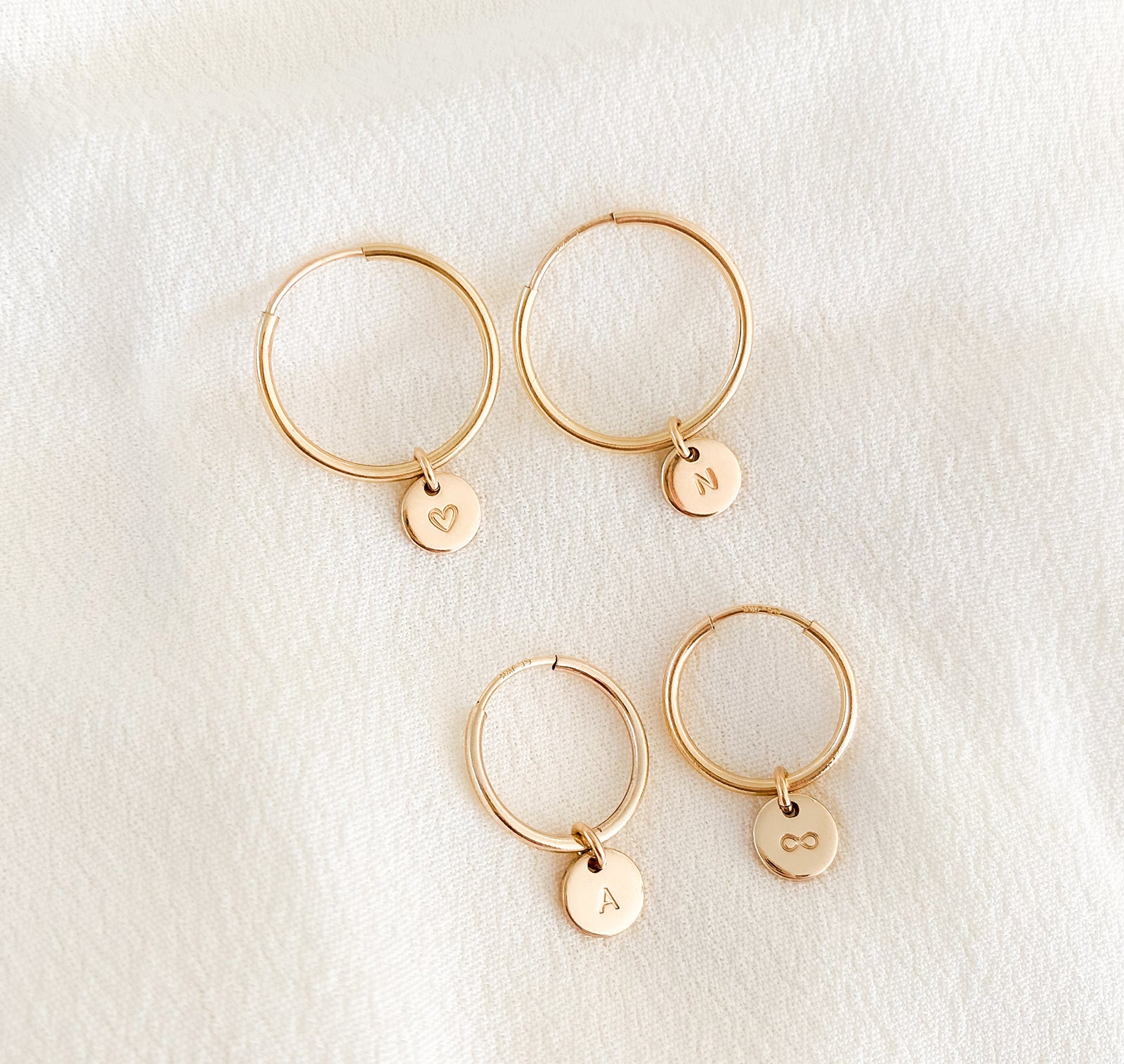 Personalised jewellery - KBN Jewellery - handmade jewellery – Personalised Jewellery gifts – dainty earrings – hoops earrings – sleepers – pendant earrings – everyday earrings – tiny hoops – tiny pendants – initial earrings – symbol earrings