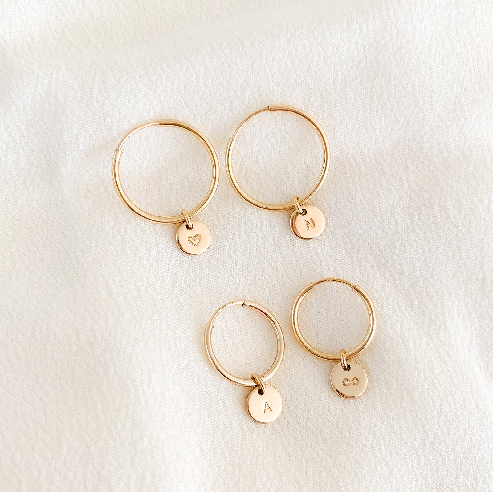 Personalised jewellery - KBN Jewellery - handmade jewellery – Personalised Jewellery gifts – dainty earrings – hoops earrings – sleepers – pendant earrings – everyday earrings – tiny hoops – tiny pendants – initial earrings – symbol earrings