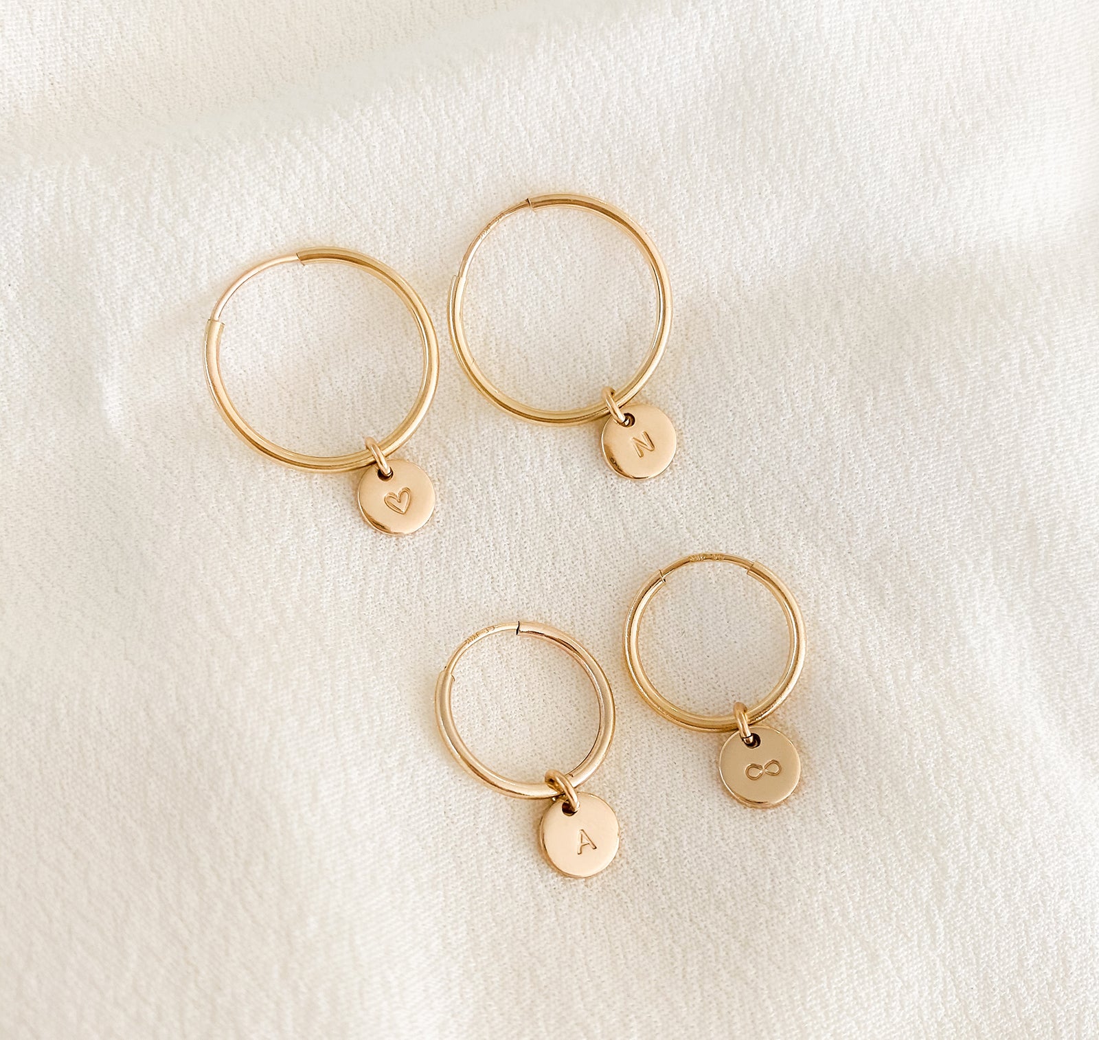 Personalised jewellery - KBN Jewellery - handmade jewellery – Personalised Jewellery gifts – dainty earrings – hoops earrings – sleepers – pendant earrings – everyday earrings – tiny hoops – tiny pendants – initial earrings – symbol earrings