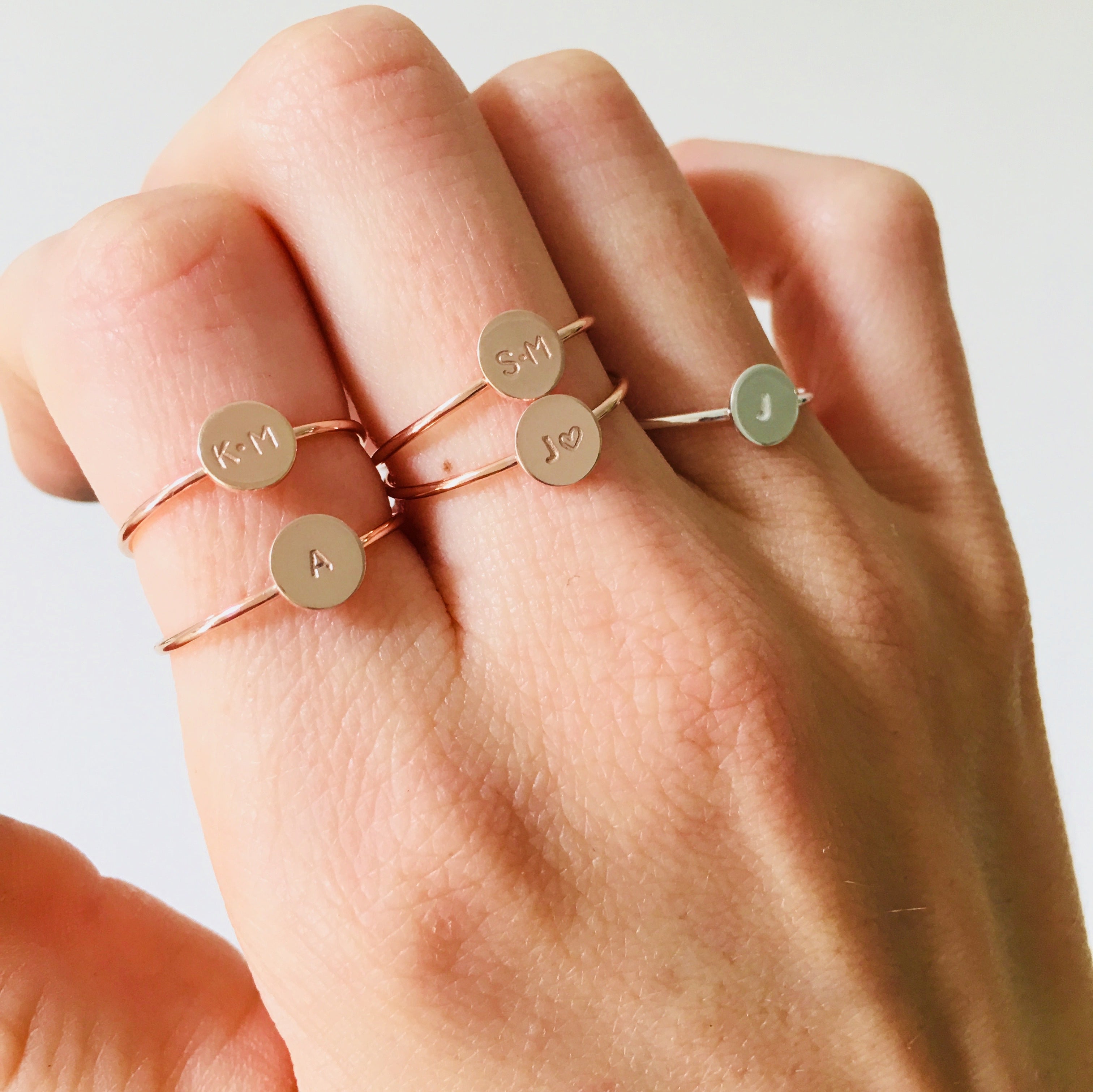 Personalised jewellery - KBN Jewellery - handmade jewellery – Personalised Jewellery gifts – ring – simple ring – stacking ring – stacking ring – initial ring – symbol ring – wave ring – heart ring – sun ring – rainbow ring – moon ring – cross ring – religious cross ring – flower ring – butterfly ring