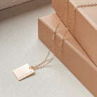 Personalised jewellery - KBN Jewellery - handmade jewellery – Personalised Jewellery gifts – Australian Made – zodiac sign necklace – rectangle pendant – birth flower necklace – initial necklace