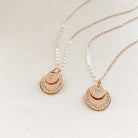 Personalised jewellery - KBN Jewellery - handmade jewellery – stacked pendant necklace – textured pendant – children’s name necklace – necklace for mum – birth flower symbol necklace – everyday necklace – perfect gift - Soren Necklace