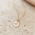 Personalised jewellery - KBN Jewellery - handmade jewellery – stacked pendant necklace – textured pendant – children’s name necklace – necklace for mum – birth flower symbol necklace – everyday necklace – perfect gift