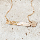 Personalised jewellery - KBN Jewellery - handmade jewellery – Personalised Jewellery gifts – Dainty jewellery- bar necklace – dainty bar necklace – personalised date necklace – roman numerals necklace – name bar necklace – words of affirmation necklace – long bar necklace – layering necklace – layering necklace inspiration – wedding gift idea – wedding gift idea for bride  - long pendant necklace with additional small pendant – unique necklace – personalised bar necklace