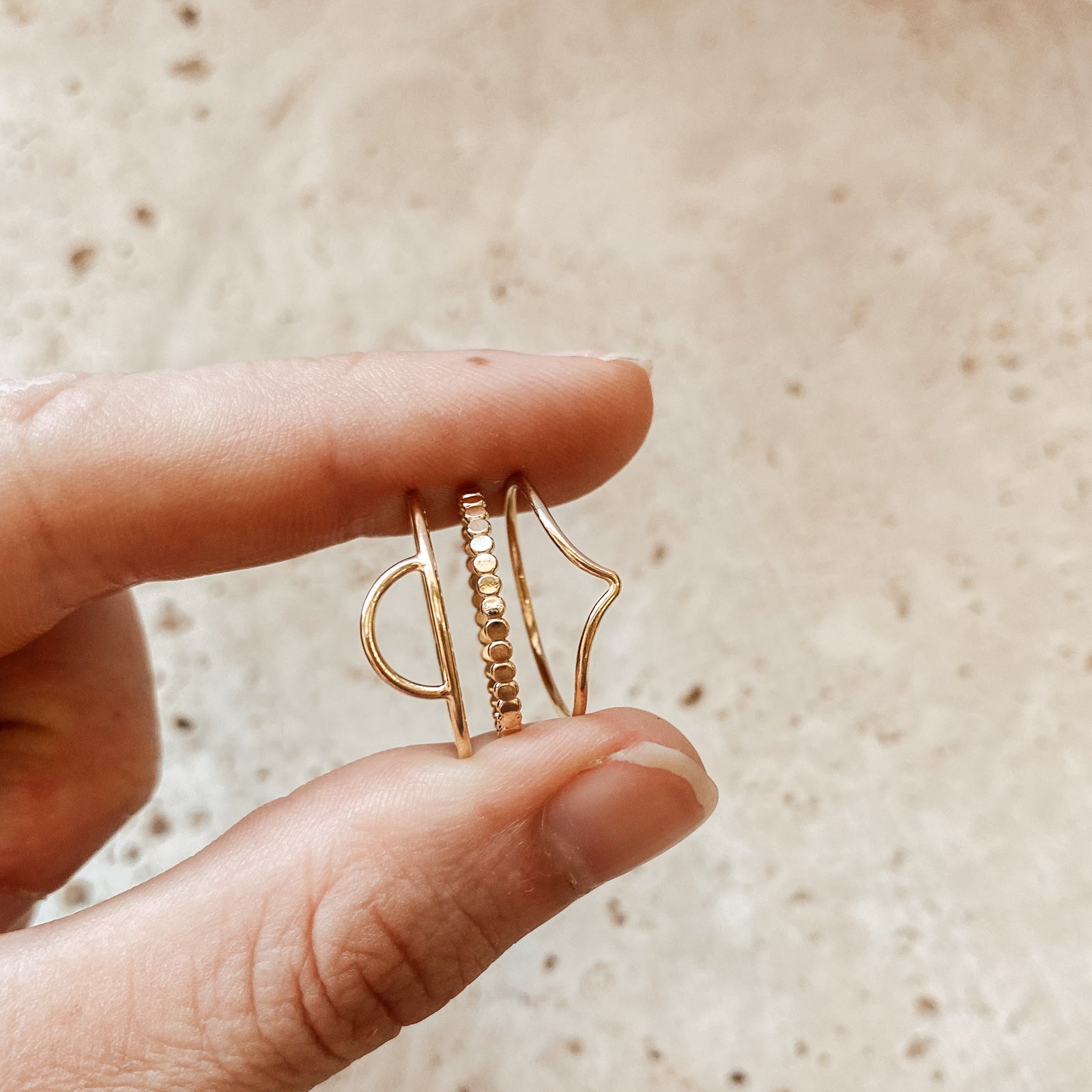 Personalised jewellery – handmade jewellery – KBN jewellery – dainty ring – affordable ring – stacking ring – twist ring – handmade jewellery – Australian made – round edged ring – staple ring – everyday ring – v ring – unique shaped ring