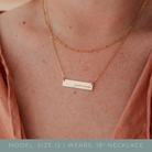 Personalised jewellery - KBN Jewellery - handmade jewellery – Personalised Jewellery gifts – Dainty jewellery- bar necklace – dainty bar necklace – personalised date necklace – roman numerals necklace – name bar necklace – words of affirmation necklace – short bar necklace – layering necklace – layering necklace inspiration – wedding gift idea – wedding gift idea for bride  - long pendant necklace – small bar necklace