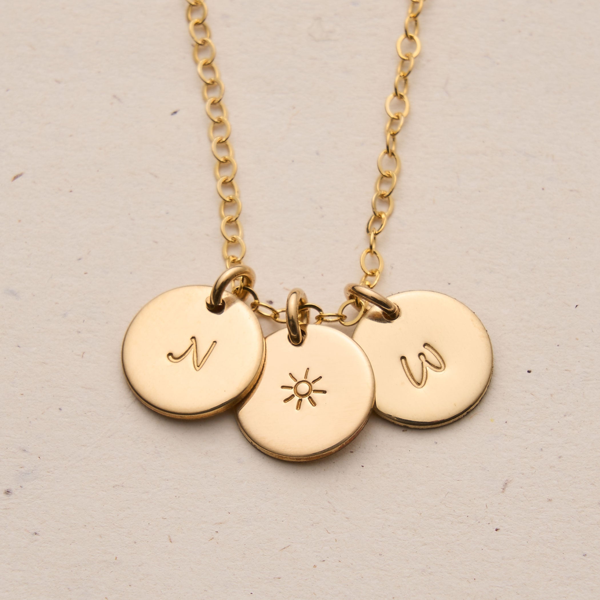 Sofia Necklace - Personalised jewellery - KBN Jewellery - handmade jewellery – small pendant necklace – initial necklace – symbol necklace – family initial necklace – children’s initial necklaces – birth flower initial necklace