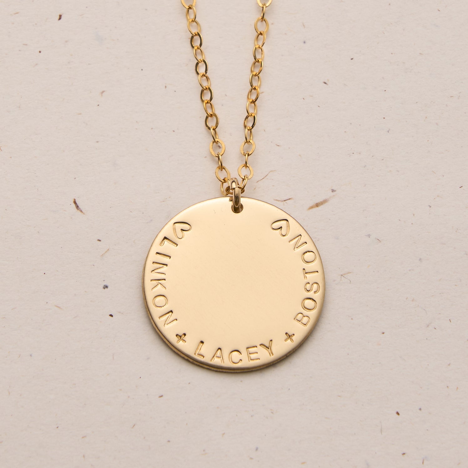 Personalised jewellery - KBN Jewellery - handmade jewellery – custom jewellery gifts – dainty necklace – large pendant necklace – children name necklace – personalised kids name necklace – kids names on necklace – family member names on necklace – gift ideas for mum – personalised gifts for mum – personalised gifts for Grandma - personalised gifts for Nanna - meaningful dates personalisation necklace