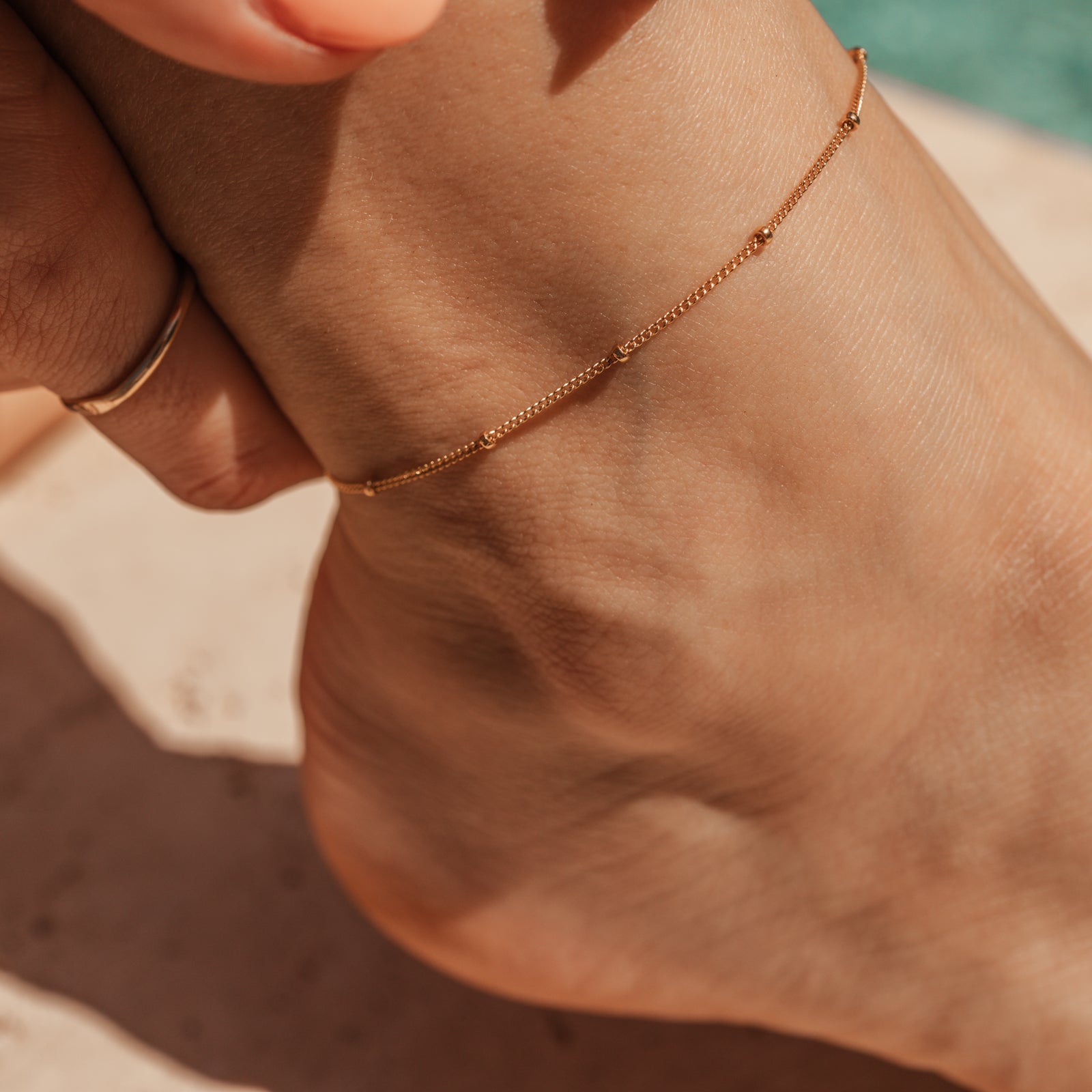 Personalised jewellery - KBN Jewellery - handmade jewellery – custom jewellery gifts – dainty anklet – stacking anklet – layering anklet – simple chain – affordable jewellery – Australian made jewellery – beaded anklet chain