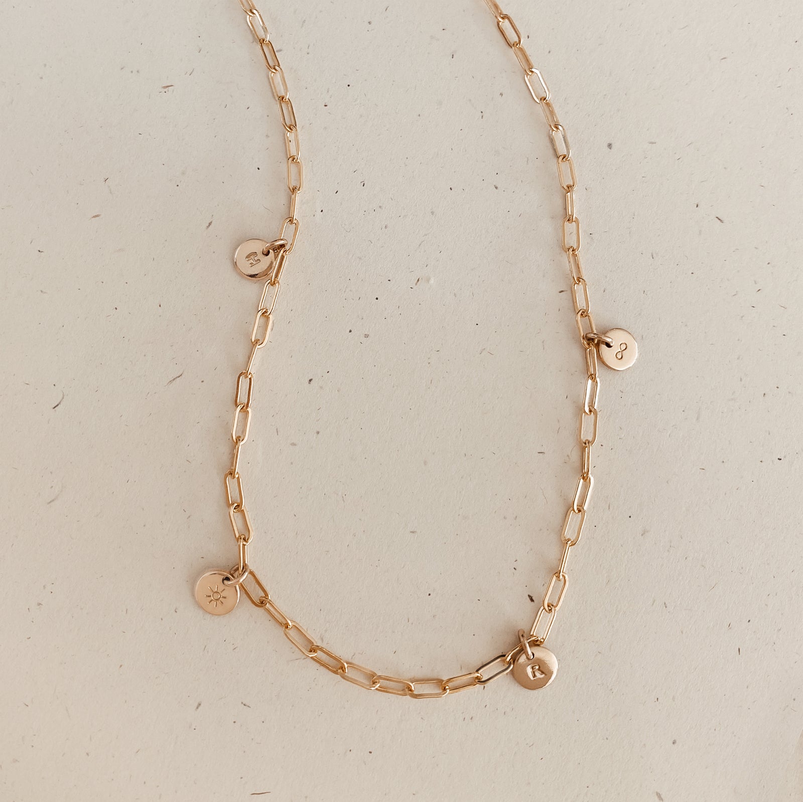 Personalised jewellery - KBN Jewellery - handmade jewellery – Personalised Jewellery gifts – Dainty jewellery – tiny pendant necklace – linked chain – initial necklace – symbol necklace – Australian made