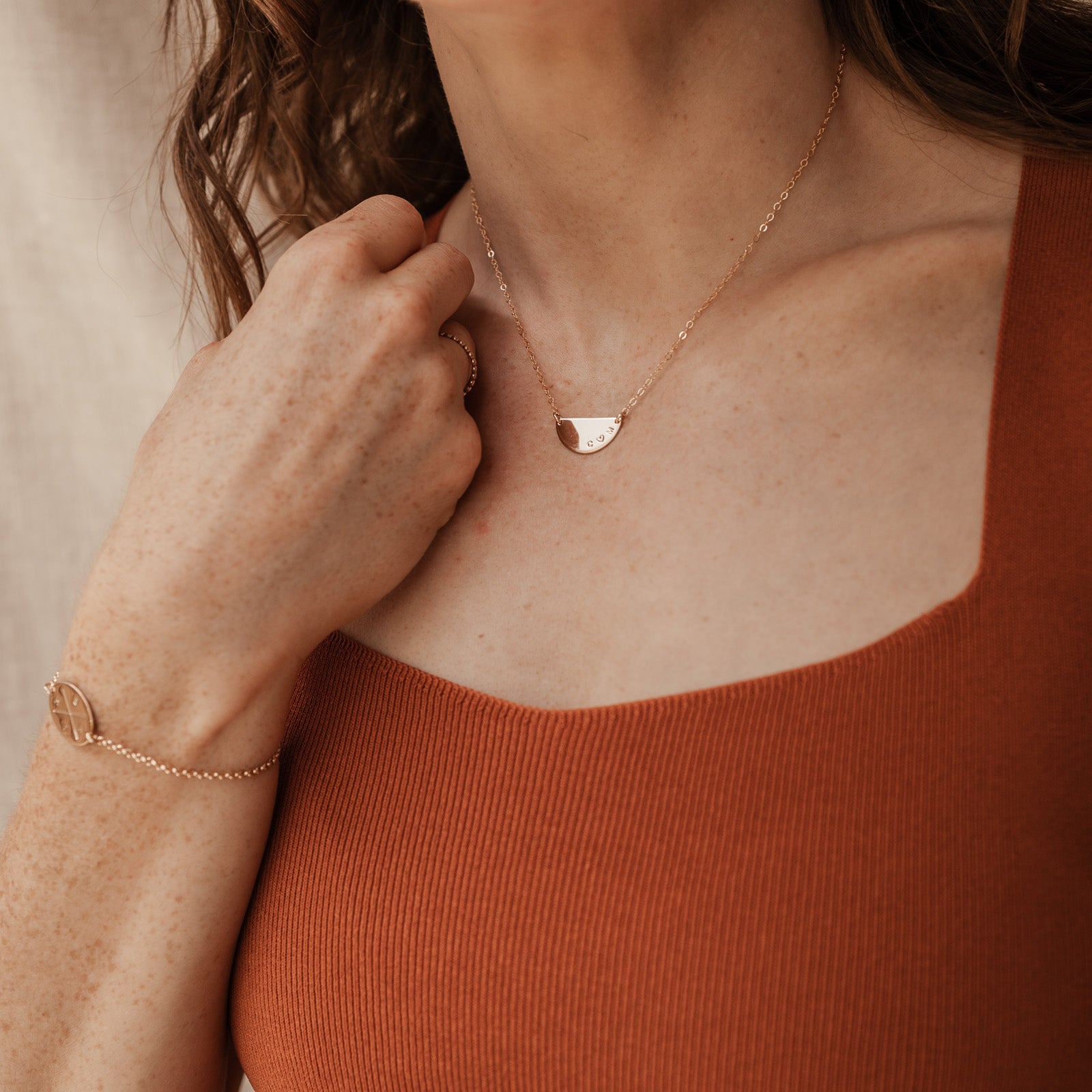 Personalised jewellery - KBN Jewellery - handmade jewellery – Personalised Jewellery gifts – Dainty jewellery – Australia made jewellery – extra large half pendant – half pendant necklace – name pendant – initial names – personalised necklace