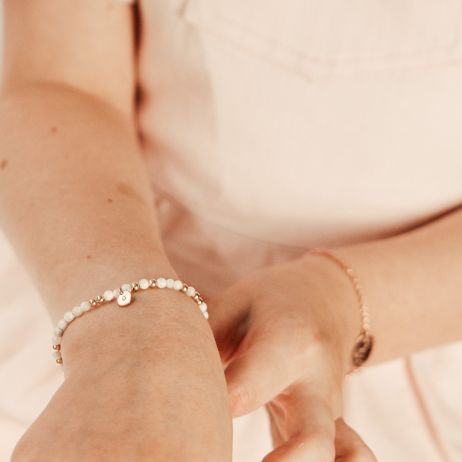 Personalised jewellery - KBN Jewellery - handmade jewellery – Personalised Jewellery gifts – Dainty jewellery – Australia made jewellery – beaded bracelet – pearl bracelet – hand made bracelet – howlite bracelet – initial bracelet – handmade crystal bracelet