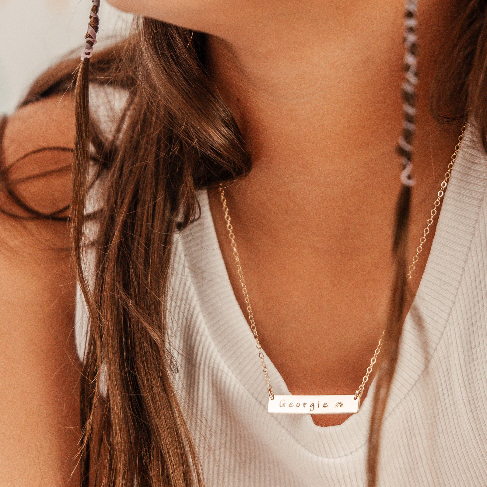 Personalised jewellery - KBN Jewellery - handmade jewellery – Personalised Jewellery gifts – Dainty jewellery- bar necklace – dainty bar necklace – personalised necklace – children’s first necklace – children’s name necklace – kids first necklace – girls first necklace – affordable children’s jewellery