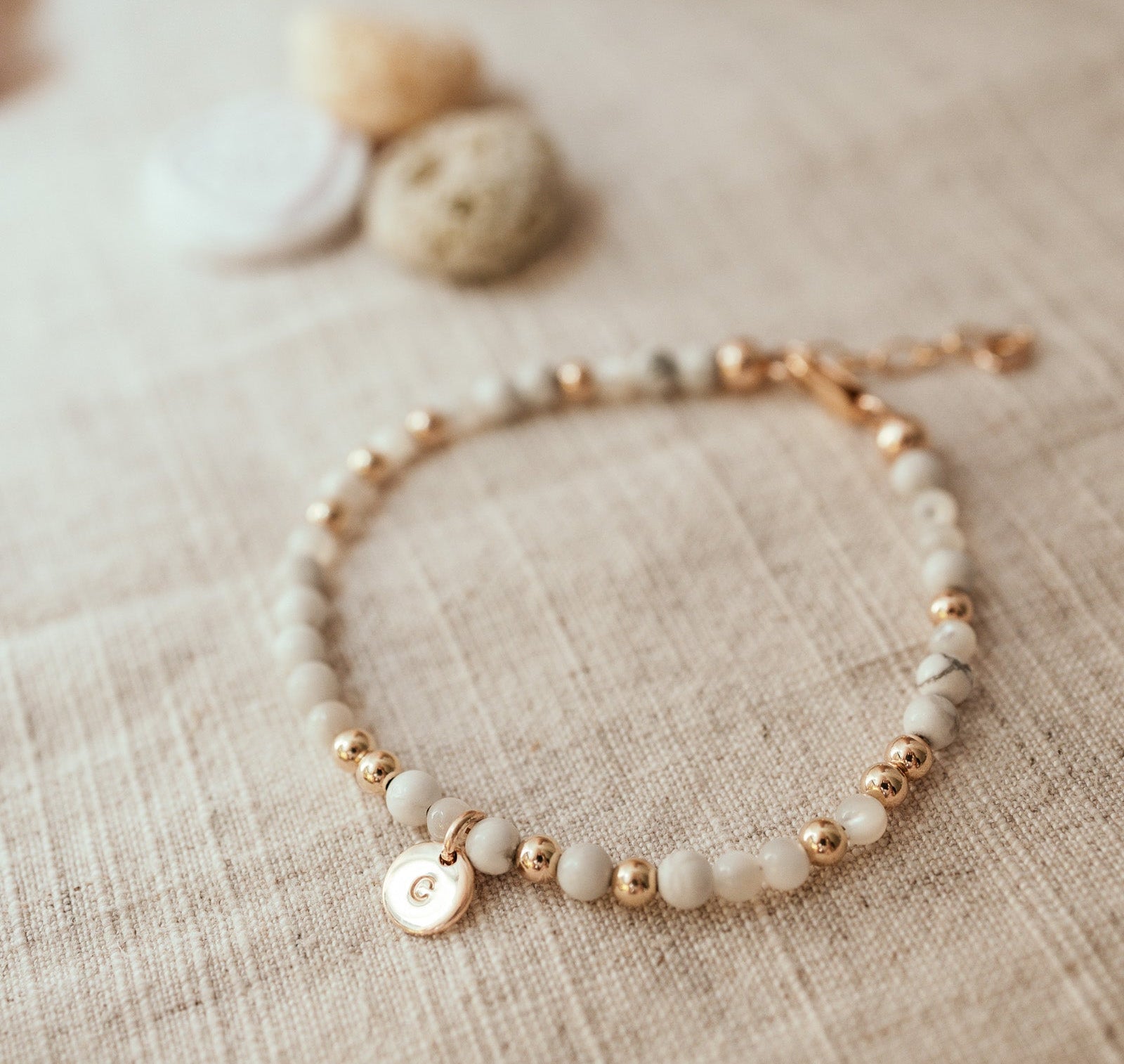 Personalised jewellery - KBN Jewellery - handmade jewellery – Personalised Jewellery gifts – Dainty jewellery – Australia made jewellery – beaded bracelet – pearl bracelet – hand made bracelet – howlite bracelet – initial bracelet – handmade crystal bracelet
