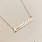 Personalised jewellery - KBN Jewellery - handmade jewellery – Personalised Jewellery gifts – Dainty jewellery- bar necklace – dainty bar necklace – personalised date necklace – roman numerals necklace – name bar necklace – words of affirmation necklace – long bar necklace – layering necklace – layering necklace inspiration – wedding gift idea – wedding gift idea for bride