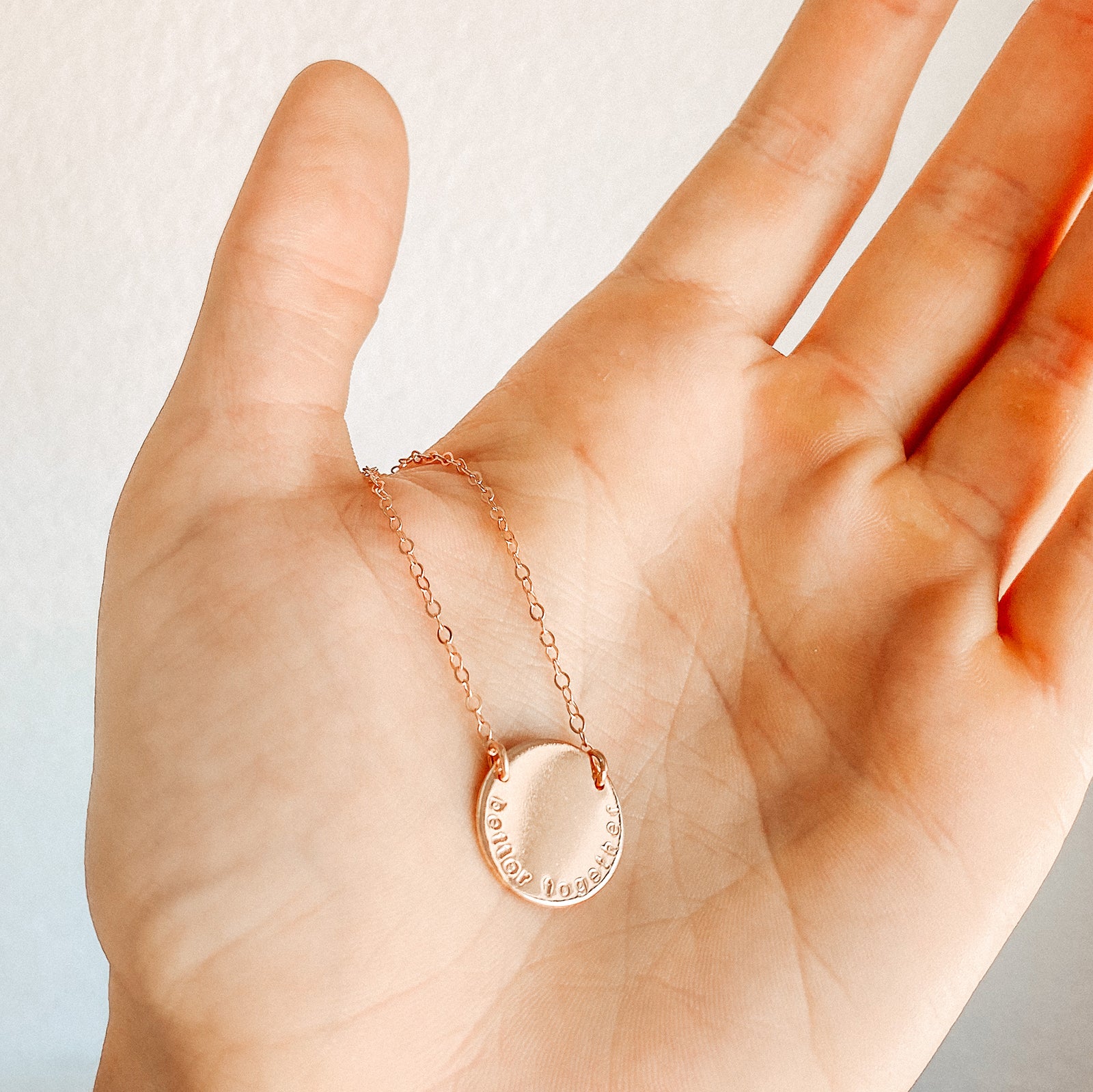 Personalised jewellery - KBN Jewellery - handmade jewellery – custom jewellery gifts – dainty necklace – Australian made – initial necklace – children’s initial necklace – roman numeral necklace – round pendant necklace – double holed necklace
