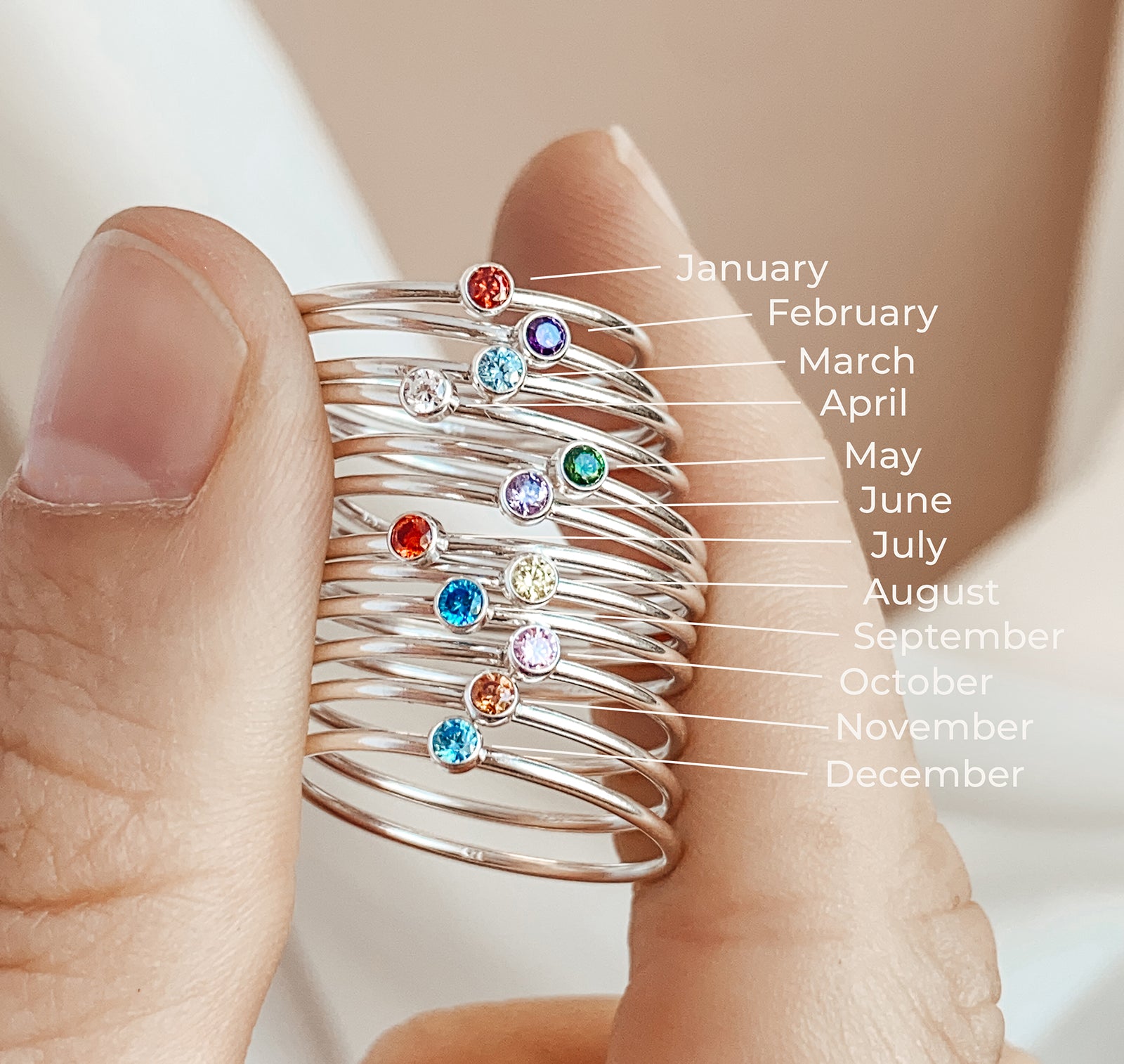 Personalised jewellery – handmade jewellery – KBN jewellery – dainty ring – birth month ring – birthstone ring – affordable ring – fortune ring – December stone rings – birthstone ring – stacking ring – blue stone ring