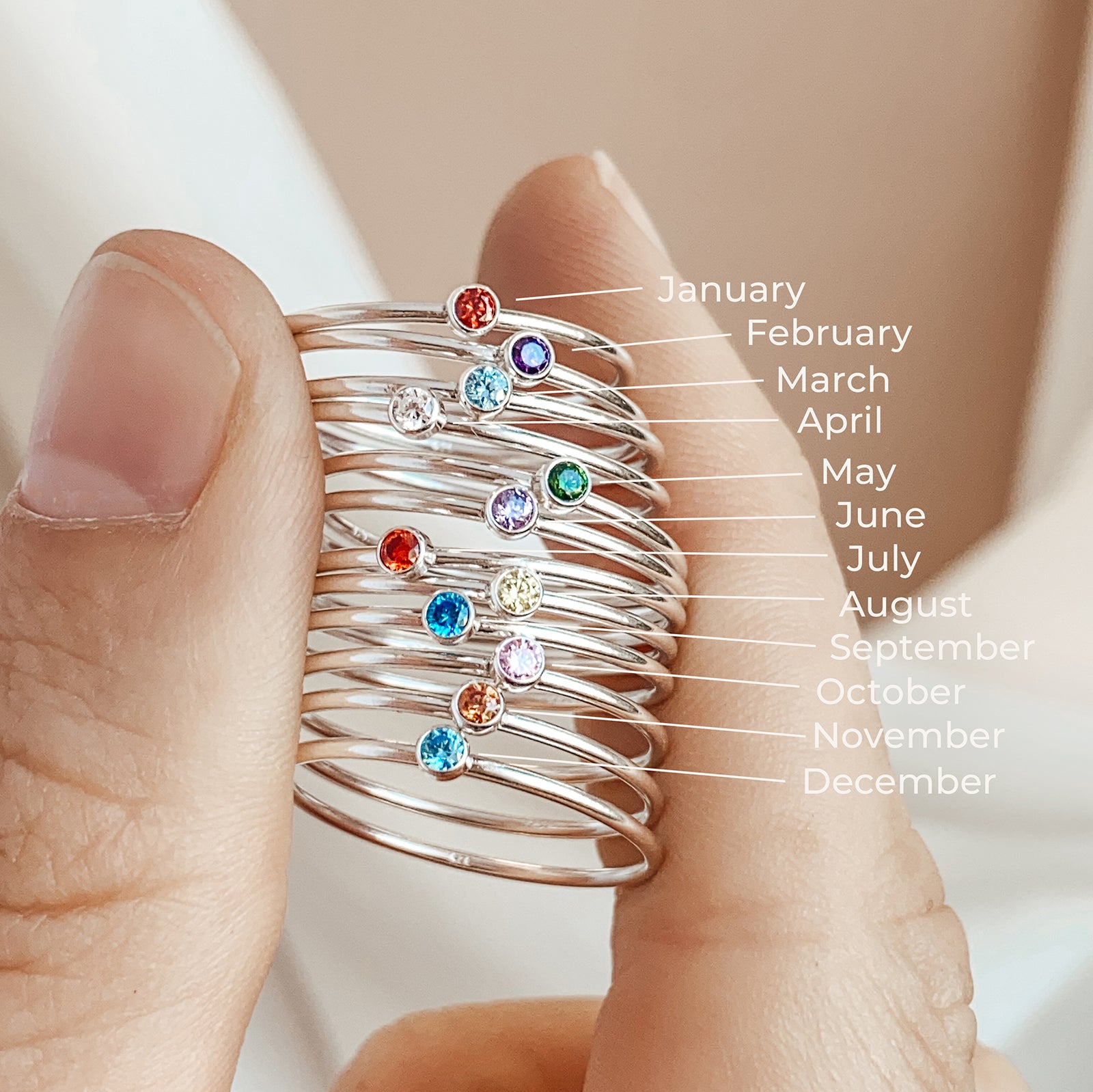 Personalised jewellery – handmade jewellery – KBN jewellery – dainty ring – birth month ring – birthstone ring – affordable ring – hope and happiness ring – June stone rings – birthstone ring – stacking ring – purple stone ring