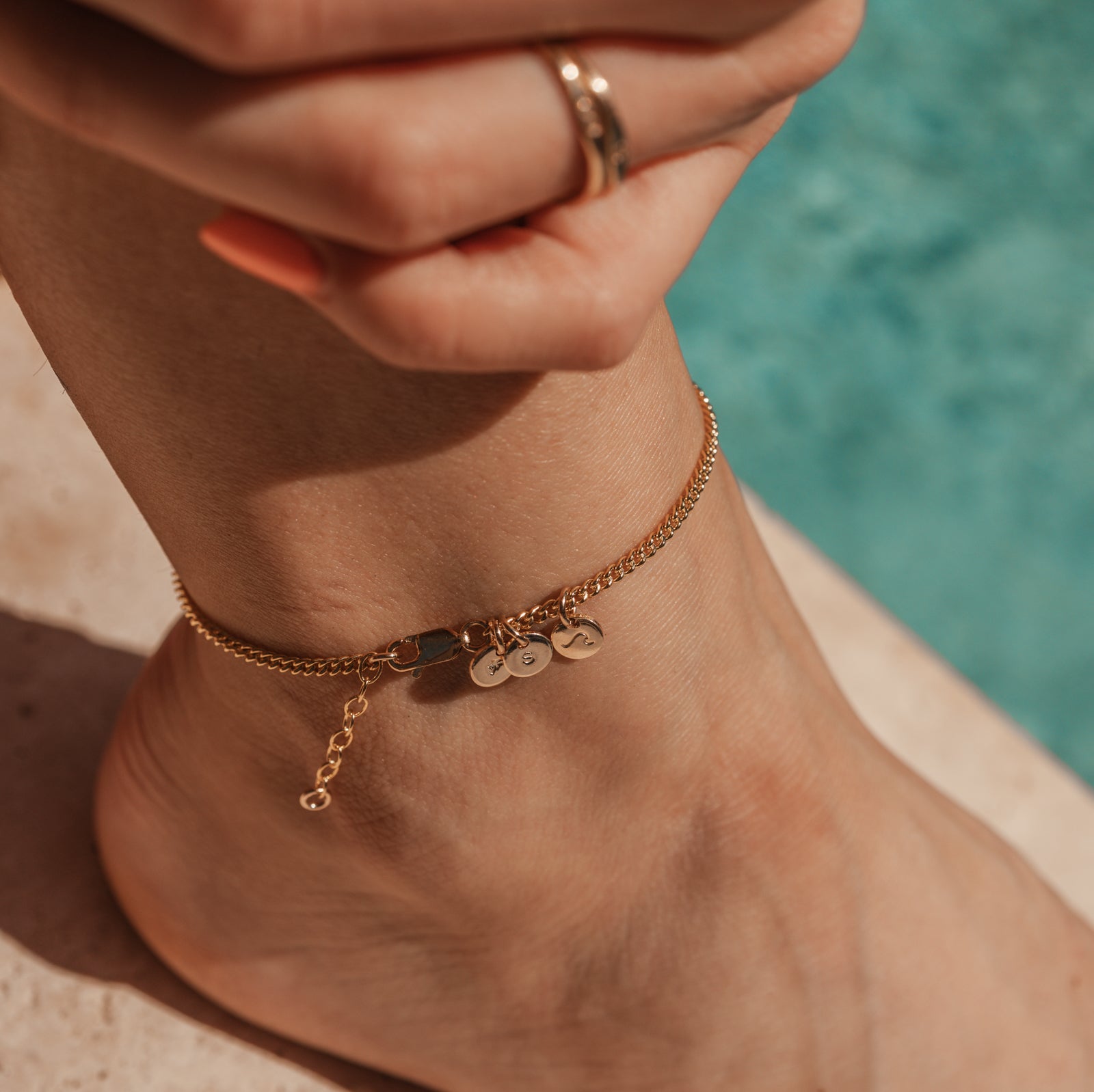 Personalised jewellery - KBN Jewellery - handmade jewellery – custom jewellery gifts – dainty anklet – stacking anklet – layering anklet – simple chain – affordable jewellery – Australian made jewellery – small pendant anklet