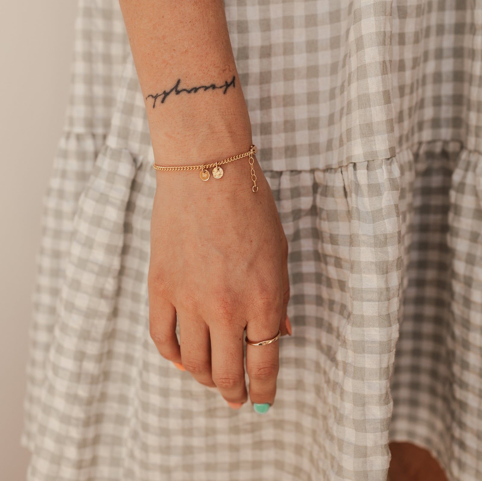 Personalised jewellery - KBN Jewellery - handmade jewellery – Personalised Jewellery gifts – Dainty jewellery – dainty bracelet – personalised bracelet – tiny pendant bracelet – initial bracelet – symbol bracelet – handmade bracelet – hand stamped jewellery