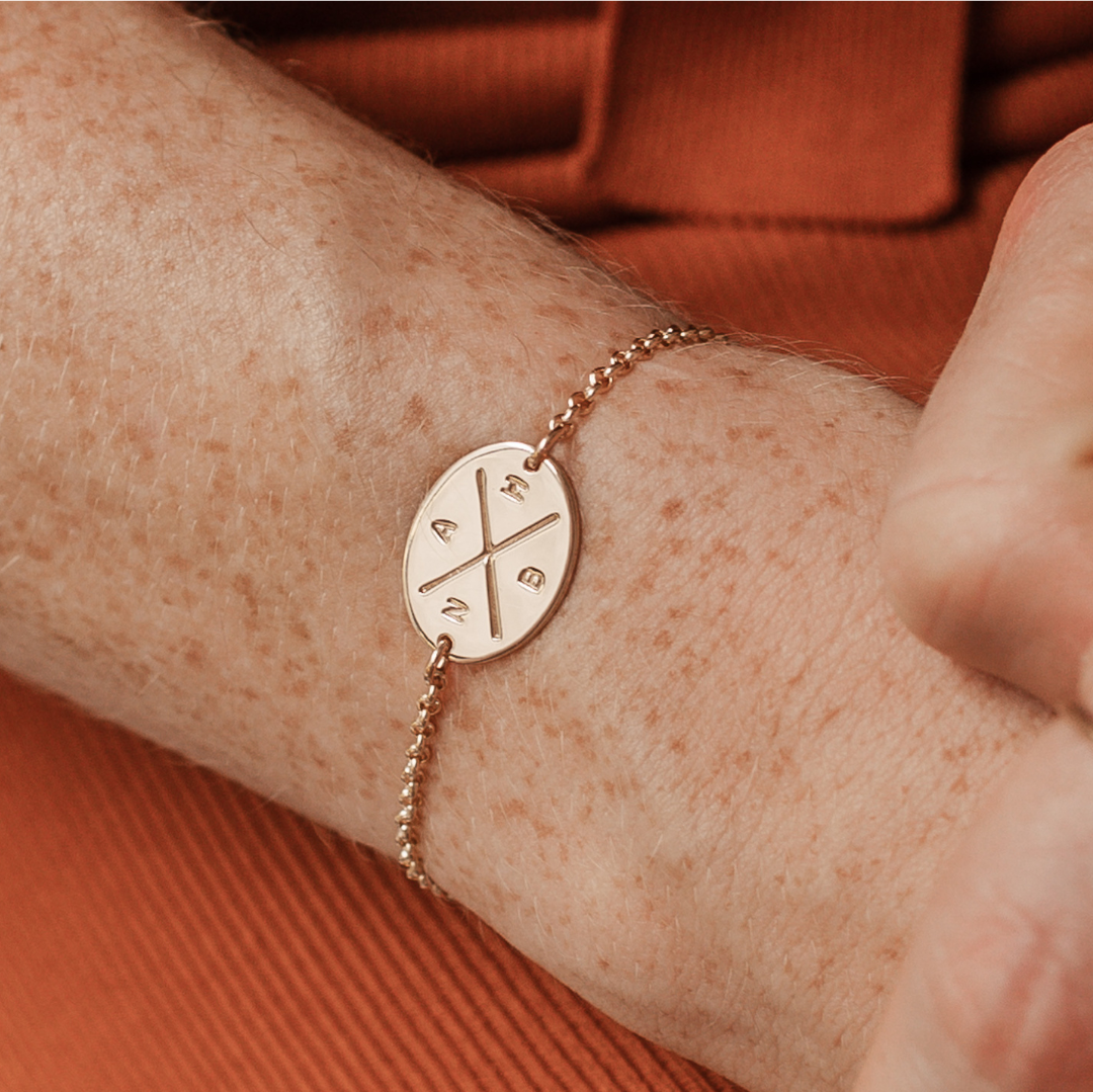 Personalised jewellery - KBN Jewellery - handmade jewellery - cross my heart - dainty jewellery - initial bracelet - symbol bracelet  – custom initial bracelet – children initials - Cross my heart bracelet