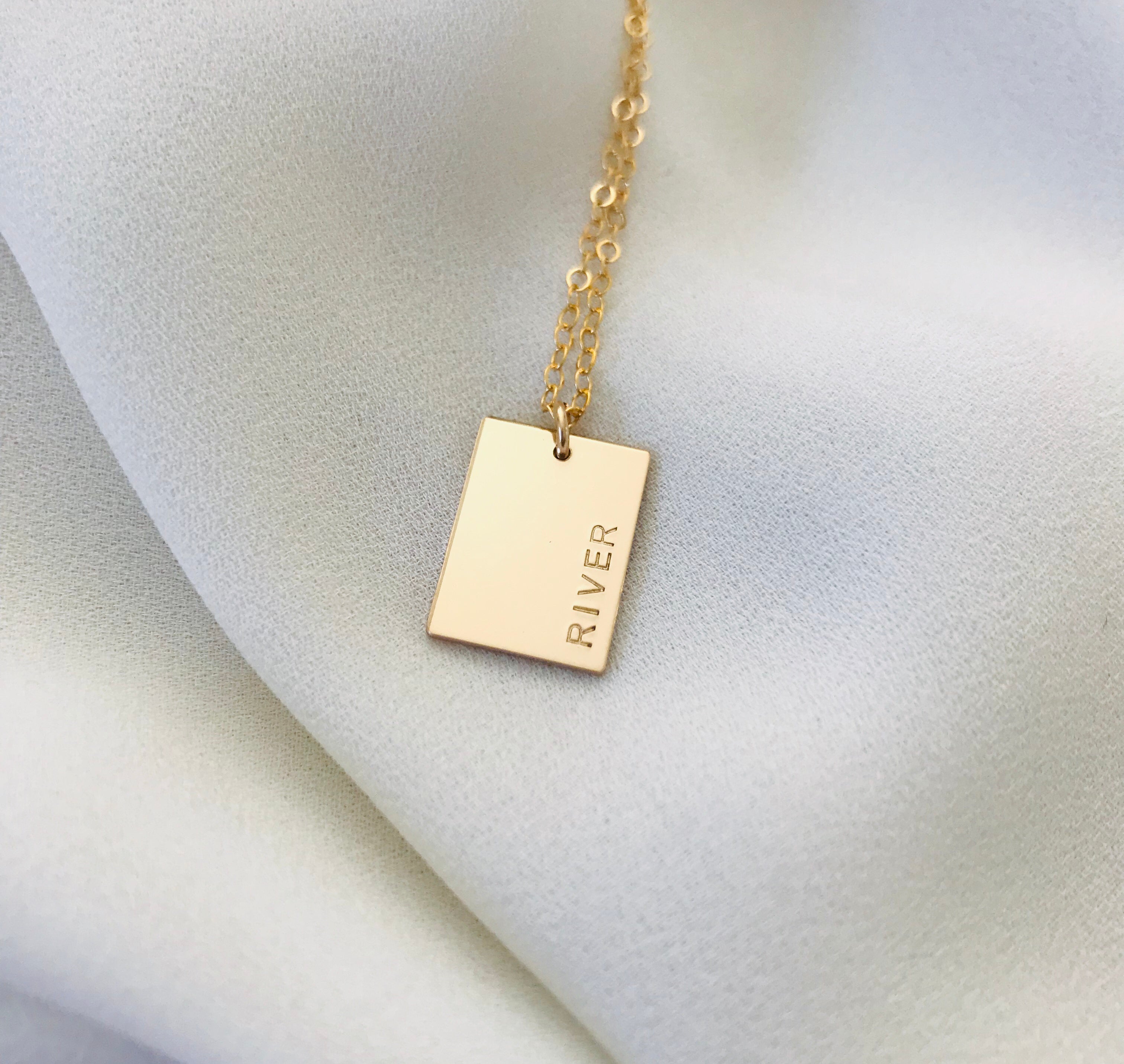 Personalised jewellery - KBN Jewellery - handmade jewellery – Personalised Jewellery gifts – Australian Made – zodiac sign necklace – rectangle pendant – birth flower necklace – initial necklace