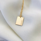 Personalised jewellery - KBN Jewellery - handmade jewellery – Personalised Jewellery gifts – Australian Made – zodiac sign necklace – rectangle pendant – birth flower necklace – initial necklace