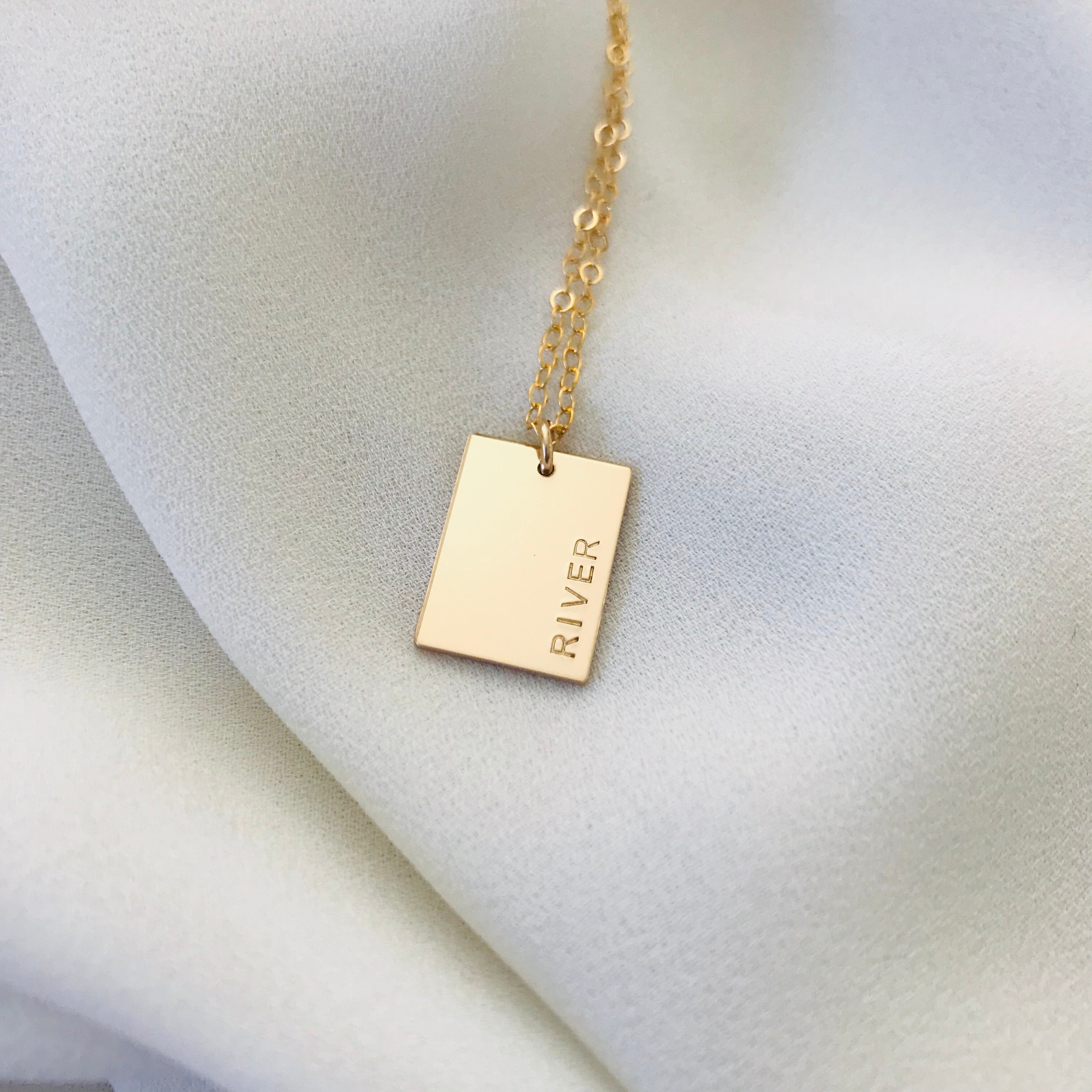 Personalised jewellery - KBN Jewellery - handmade jewellery – Personalised Jewellery gifts – Australian Made – zodiac sign necklace – rectangle pendant – birth flower necklace – initial necklace