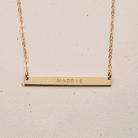 Personalised jewellery - KBN Jewellery - handmade jewellery – Personalised Jewellery gifts – Dainty jewellery- bar necklace – dainty bar necklace – personalised date necklace – roman numerals necklace – name bar necklace – words of affirmation necklace – long bar necklace – layering necklace – layering necklace inspiration – wedding gift idea – wedding gift idea for bride  - long pendant necklace – small bar necklace