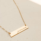 Personalised jewellery - KBN Jewellery - handmade jewellery – Personalised Jewellery gifts – Dainty jewellery- bar necklace – dainty bar necklace – personalised date necklace – roman numerals necklace – name bar necklace – words of affirmation necklace – short bar necklace – layering necklace – layering necklace inspiration – wedding gift idea – wedding gift idea for bride  - long pendant necklace – small bar necklace