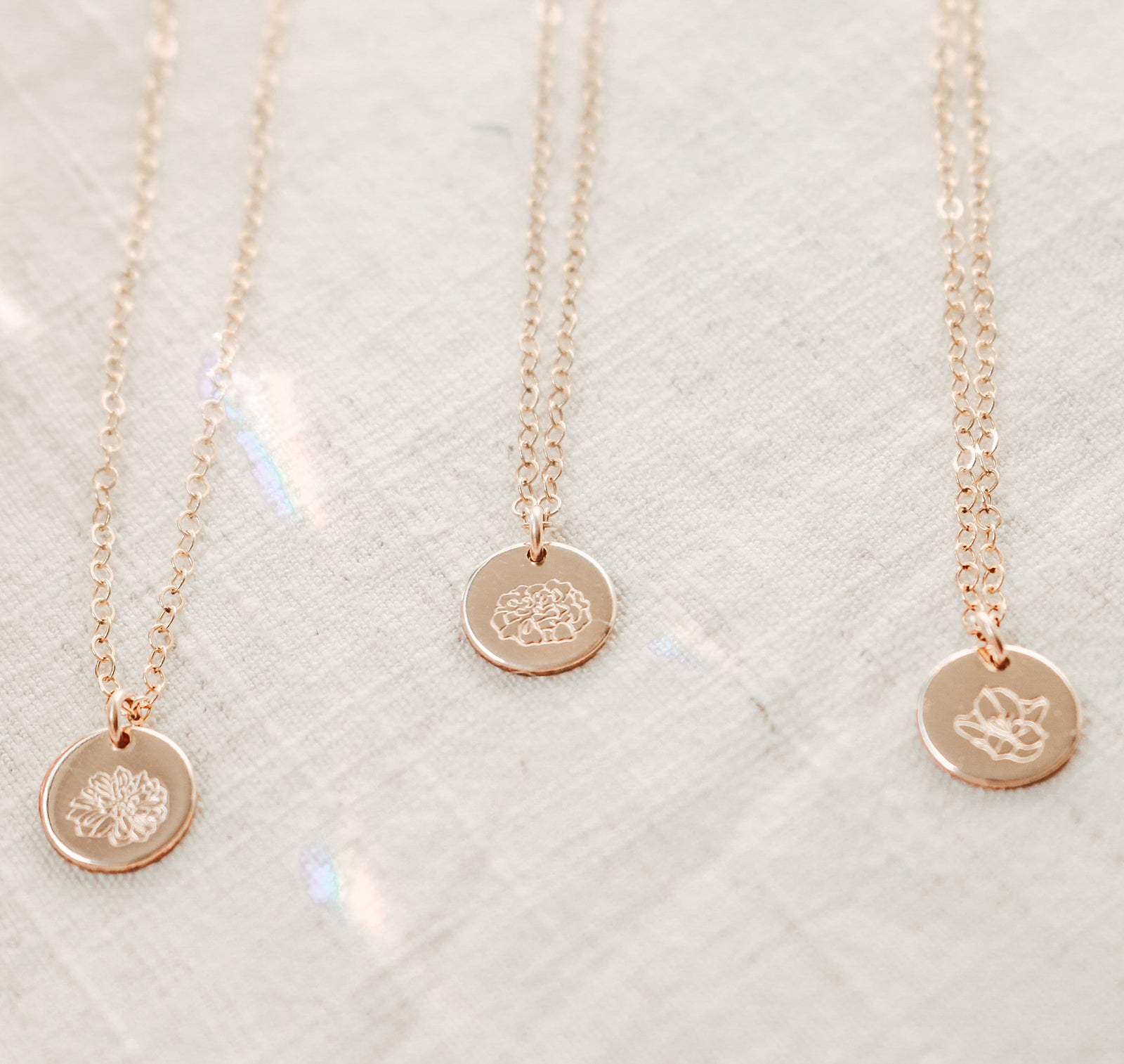 Personalised jewellery - KBN Jewellery - handmade jewellery – Personalised Jewellery gifts – Dainty jewellery - Dainty bracelet – flower stamped bracelet – family flowers – kids birth flowers – birth flower bracelet – personalised flower stamped necklace - floral stamped necklace – meaningful jewellery gift – October birth flower necklace – October birth flower necklace with intial – October gift ideas