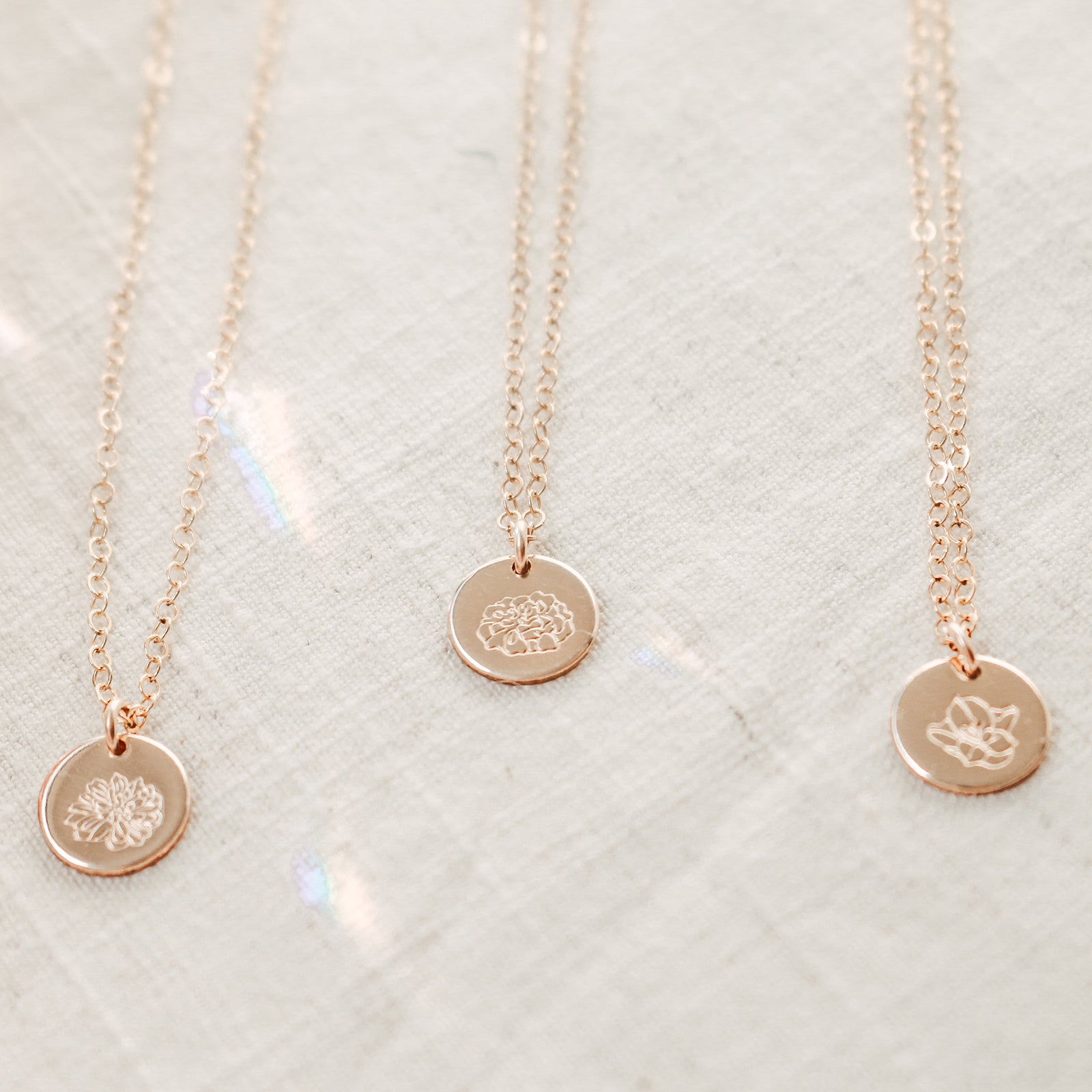 Personalised jewellery - KBN Jewellery - handmade jewellery – Personalised Jewellery gifts – Dainty jewellery - Dainty bracelet – flower stamped bracelet – family flowers – kids birth flowers – birth flower bracelet – personalised flower stamped necklace - floral stamped necklace – meaningful jewellery gift – October birth flower necklace – October birth flower necklace with intial – October gift ideas