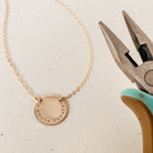 Personalised jewellery - KBN Jewellery - handmade jewellery – custom jewellery gifts – dainty necklace – Australian made – initial necklace – children’s initial necklace – roman numeral necklace – round pendant necklace – double holed necklace