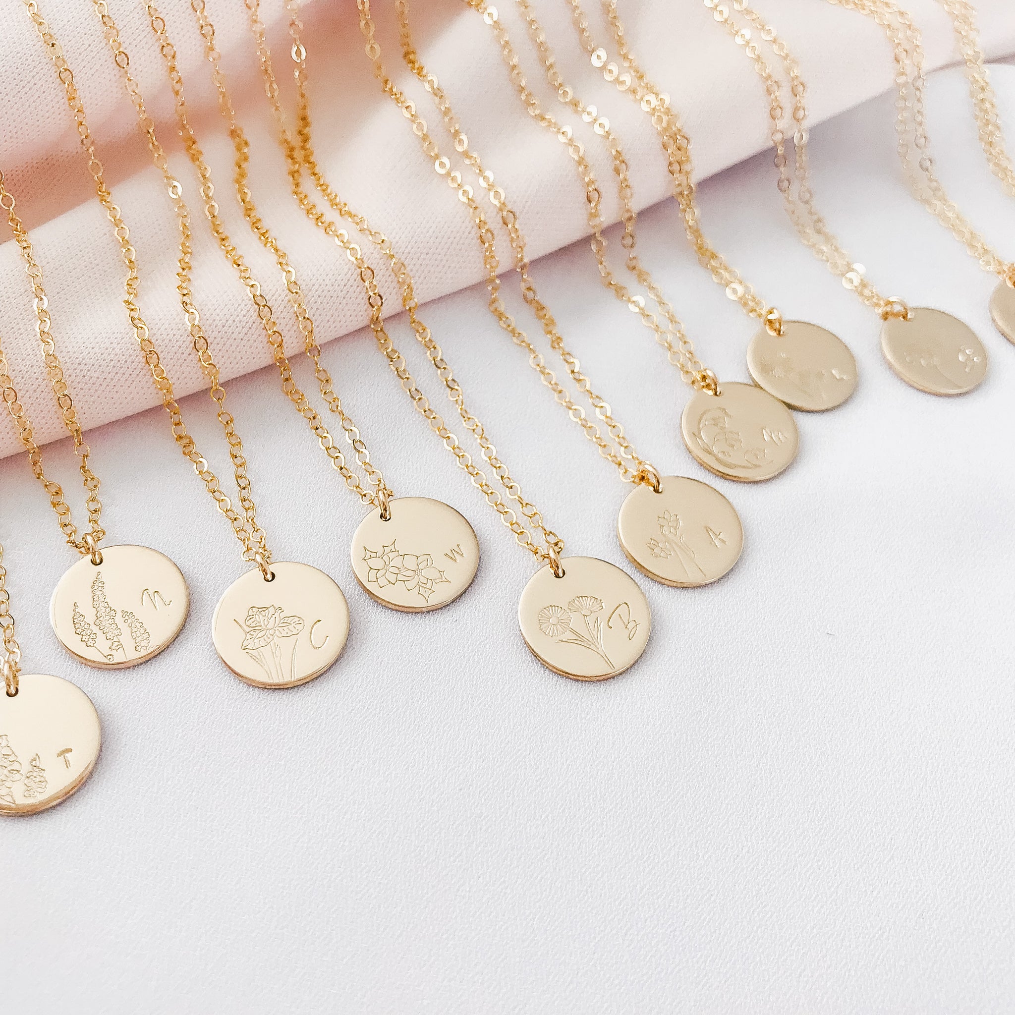 Personalised jewellery – handmade jewellery – KBN jewellery – Australian made jewellery – initial necklace – birth flower necklace – single pendant necklace with flower – birth flower necklace custom – custom birth month necklace – December flower necklace – success necklace