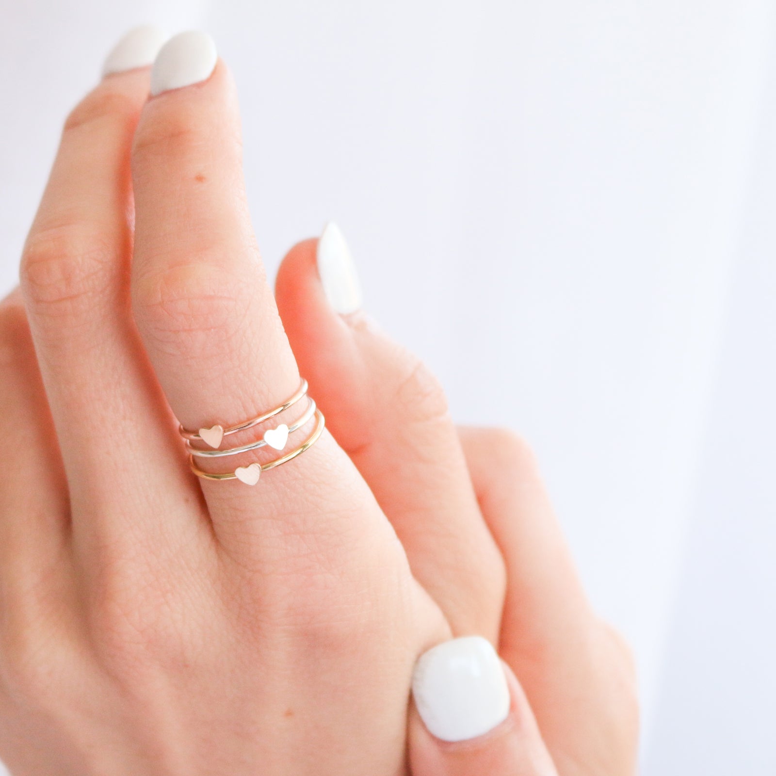 Personalised jewellery - KBN Jewellery - handmade jewellery – Personalised Jewellery gifts – Dainty jewellery – heart ring – stacking ring – small heart ring