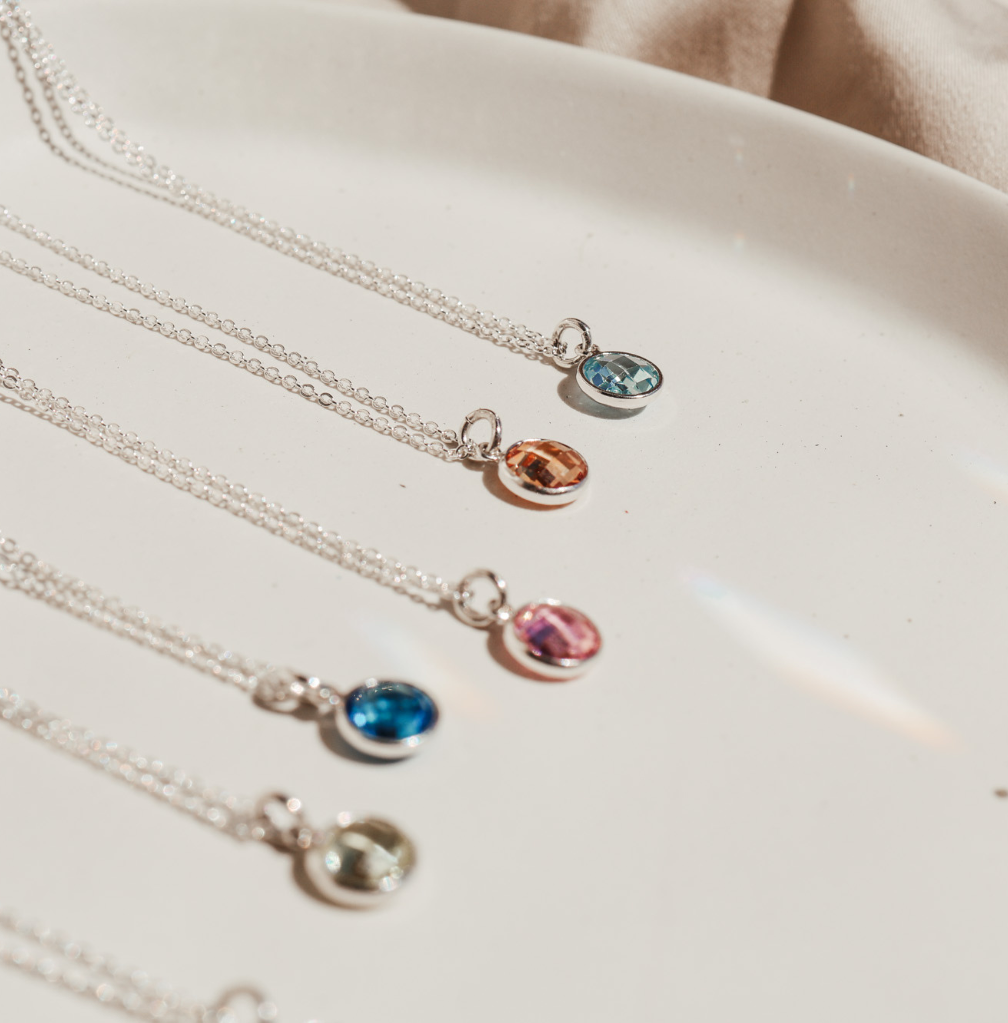Personalised jewellery – handmade jewellery – KBN jewellery – Australian made jewellery – crystal necklace – birthstone drop necklace – birthstone pendant for necklace – crystal necklace – birthstone jewellery – pink stone pendant – pink birthstone for necklace – October birthstone pendant – October birthstone drop