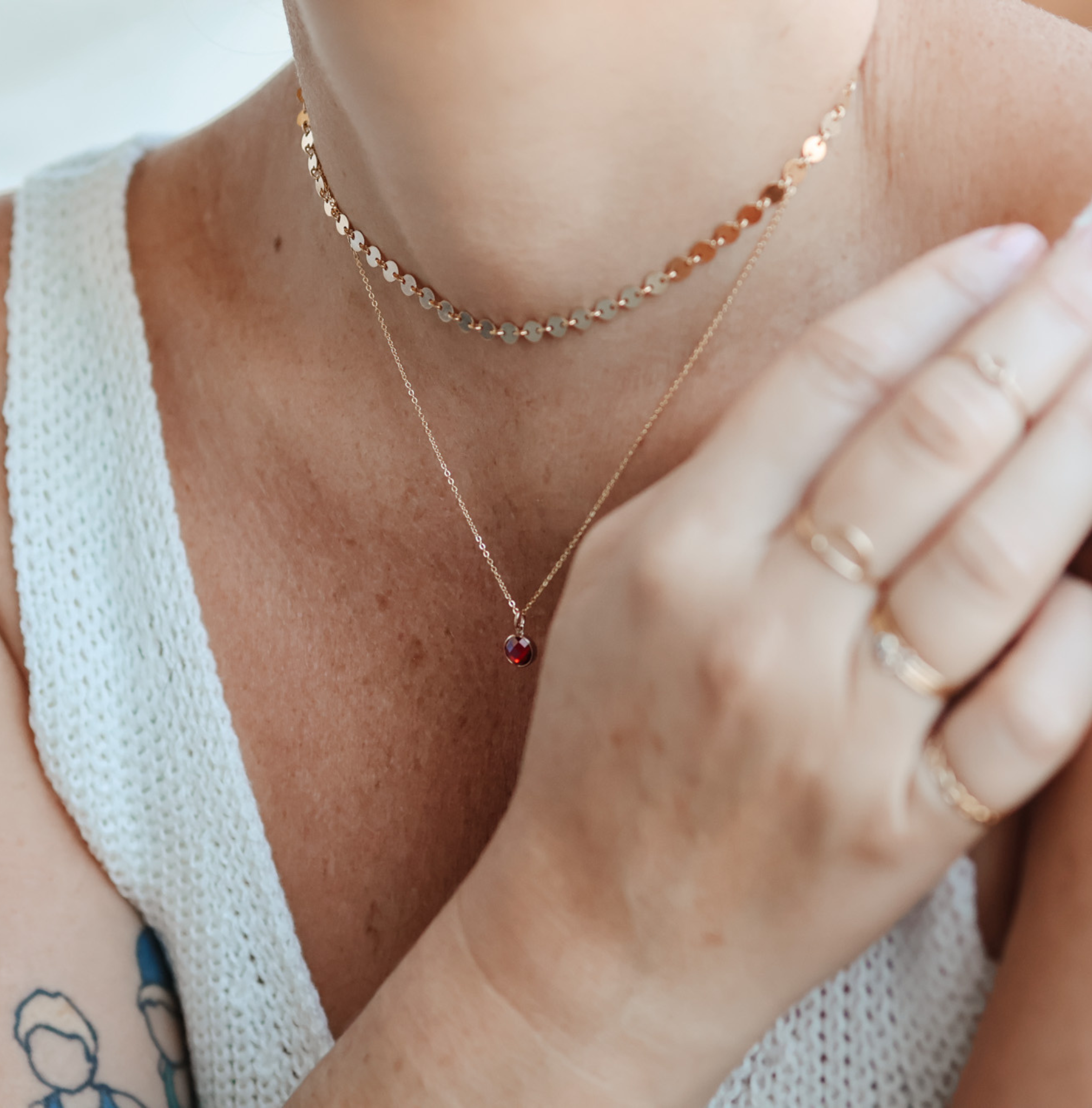 Personalised jewellery – handmade jewellery – KBN jewellery – Australian made jewellery – crystal pendant – birthstone drop necklace – birthstone pendant for necklace – crystal birthstone drop  – birthstone jewellery – red stone pendant – dark red birthstone for necklace – January birthstone pendant – Janurary  birthstone drop