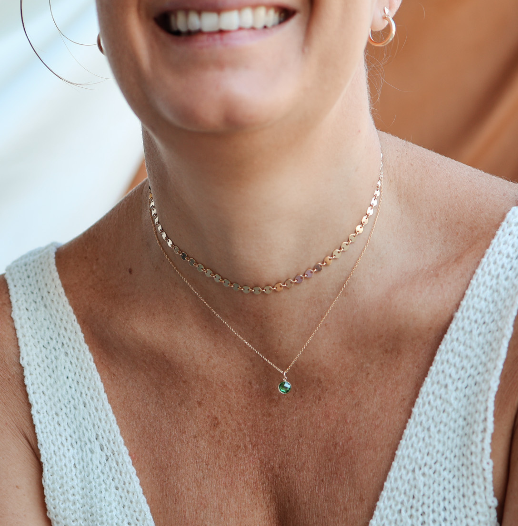 Personalised jewellery - KBN Jewellery - handmade jewellery – Personalised Jewellery gifts – Dainty jewellery- sparkly necklace – disc necklace – round chain necklace – stacking necklace – layering necklace 