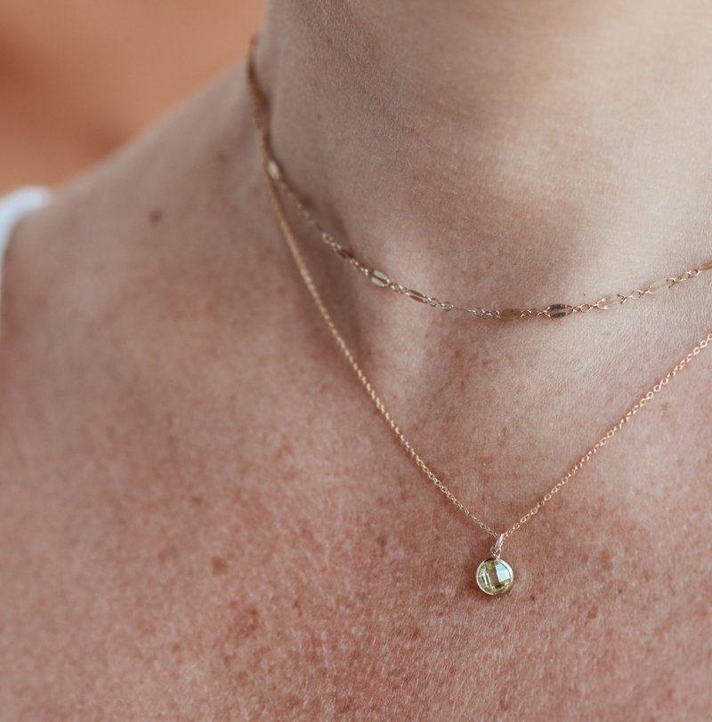 Birthstone Drop Necklace • August