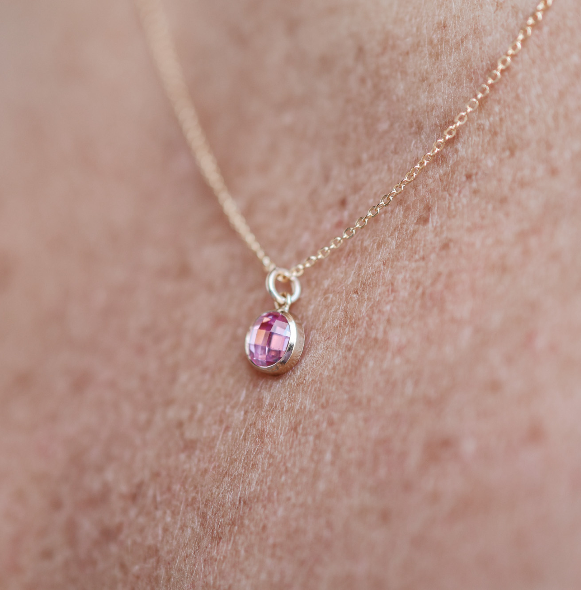 Personalised jewellery – handmade jewellery – KBN jewellery – Australian made jewellery – crystal necklace – birthstone drop necklace – birthstone pendant for necklace – crystal necklace – birthstone jewellery – pink stone pendant – pink birthstone for necklace – October birthstone pendant – October birthstone drop