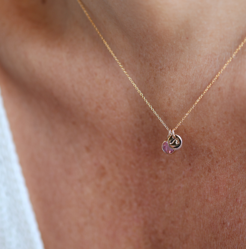 Birthstone Drop Necklace • October