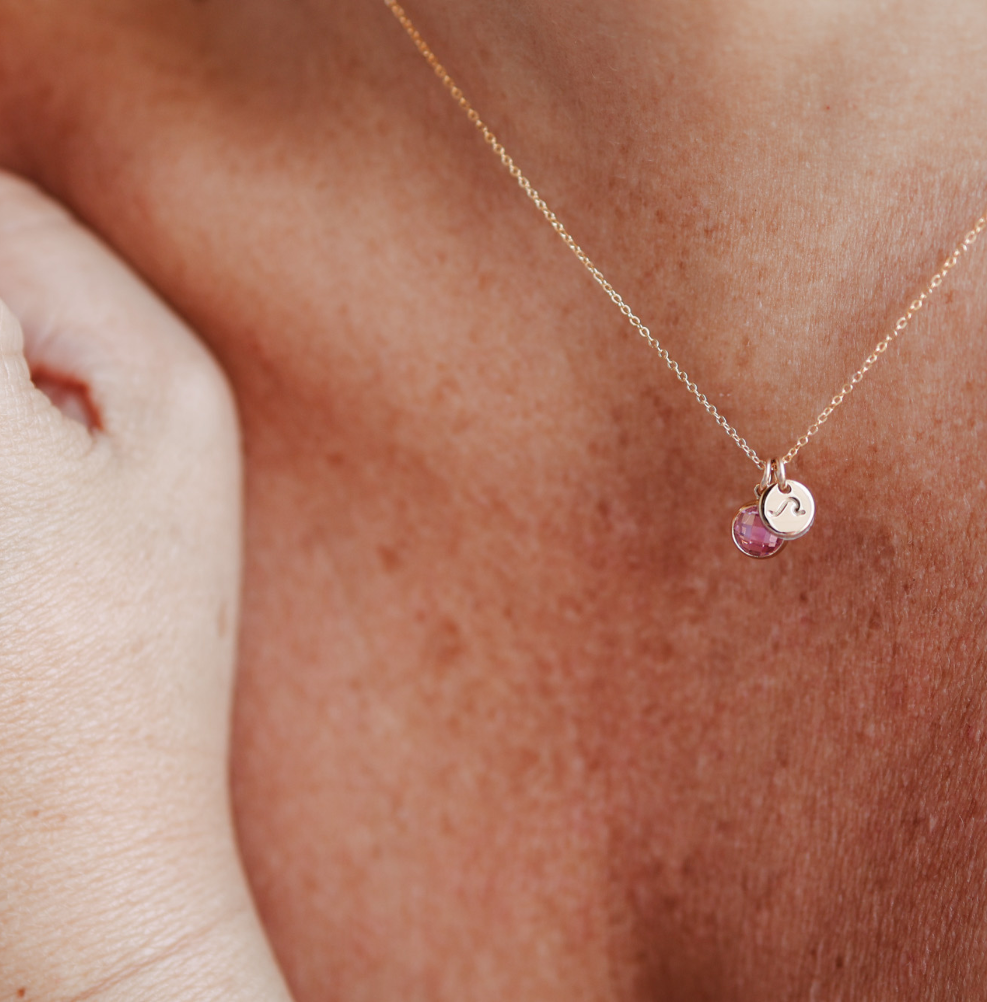 Personalised jewellery – handmade jewellery – KBN jewellery – Australian made jewellery – crystal necklace – birthstone drop necklace – birthstone pendant for necklace – crystal necklace – birthstone jewellery – pink stone pendant – pink birthstone for necklace – October birthstone pendant – October birthstone drop