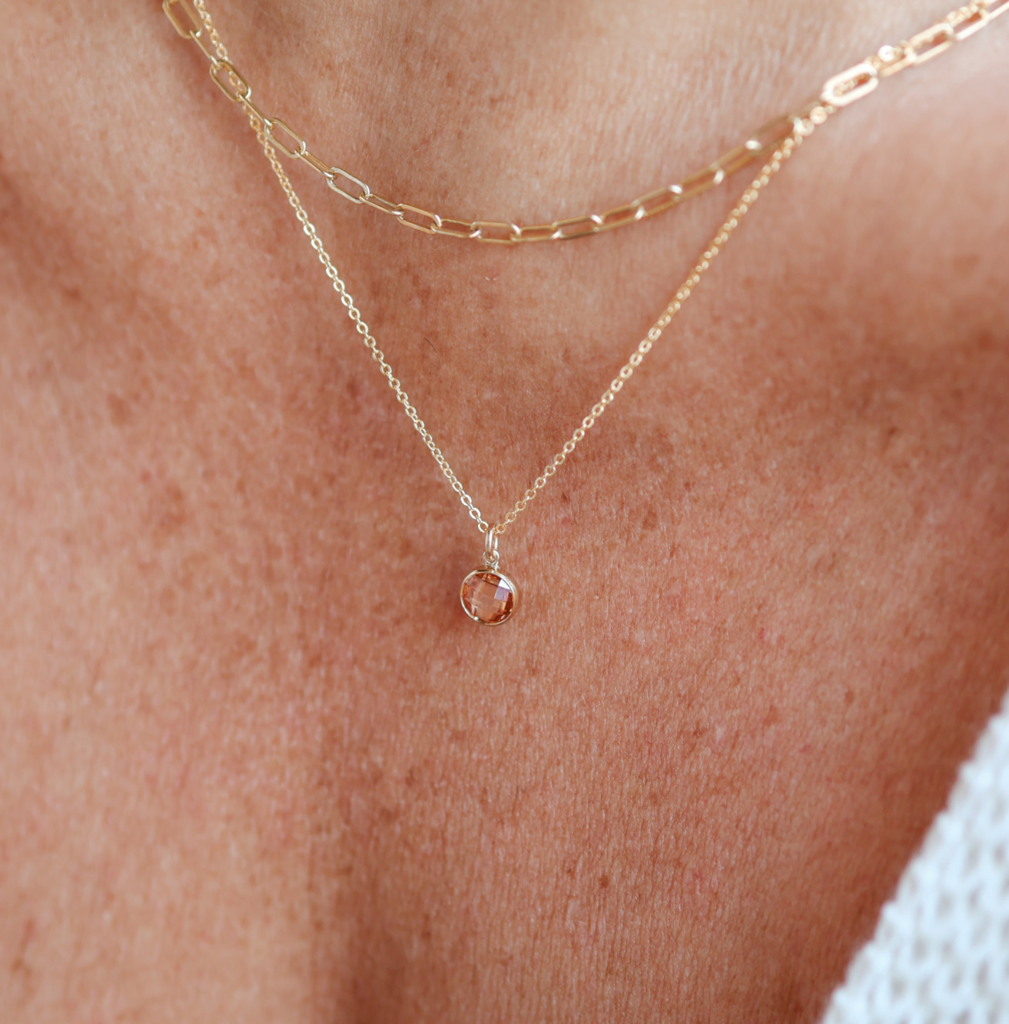 Personalised jewellery – handmade jewellery – KBN jewellery – Australian made jewellery – crystal necklace – birthstone drop necklace – birthstone pendant for necklace – crystal necklace – birthstone jewellery –dark orange stone pendant – yellow  birthstone for necklace – November birthstone pendant – November birthstone drop