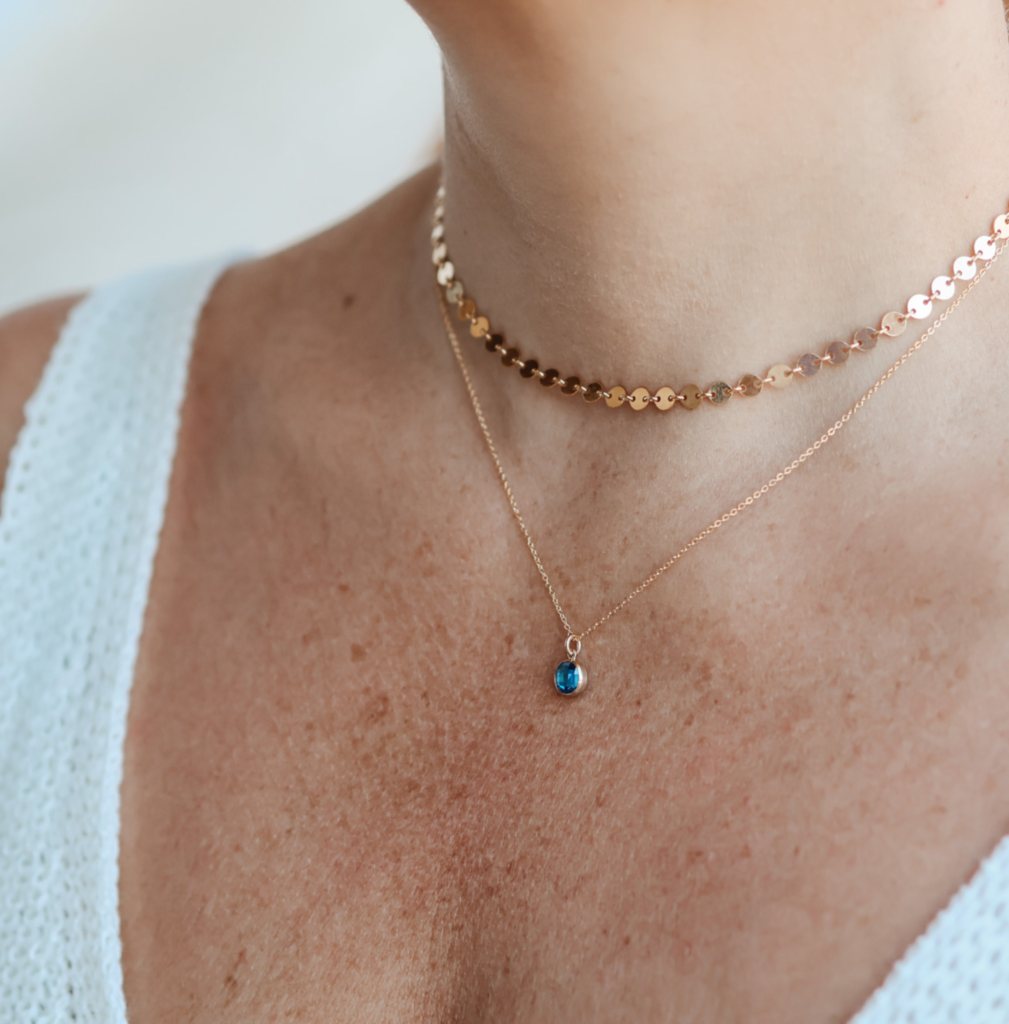 Personalised jewellery – handmade jewellery – KBN jewellery – Australian made jewellery – crystal necklace – birthstone drop necklace – birthstone pendant for necklace – crystal necklace – birthstone jewellery – light blue stone pendant – blue birthstone for necklace – December birthstone pendant – September birthstone drop
