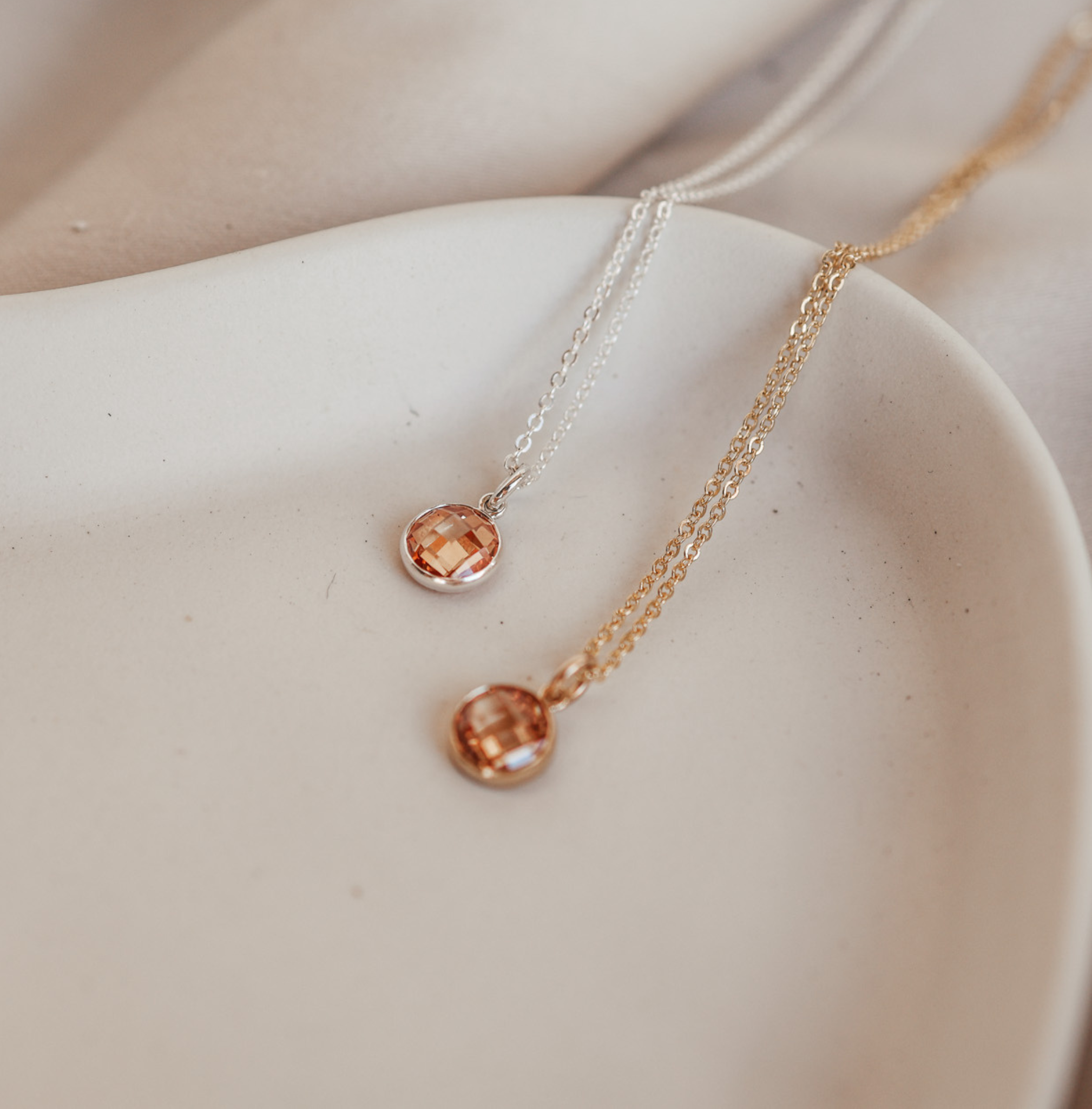 Personalised jewellery – handmade jewellery – KBN jewellery – Australian made jewellery – crystal necklace – birthstone drop necklace – birthstone pendant for necklace – crystal necklace – birthstone jewellery –dark orange stone pendant – yellow  birthstone for necklace – November birthstone pendant – November birthstone drop