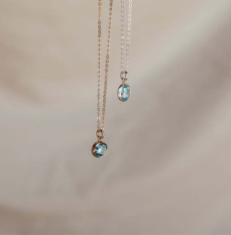 Birthstone Drop Necklace • March