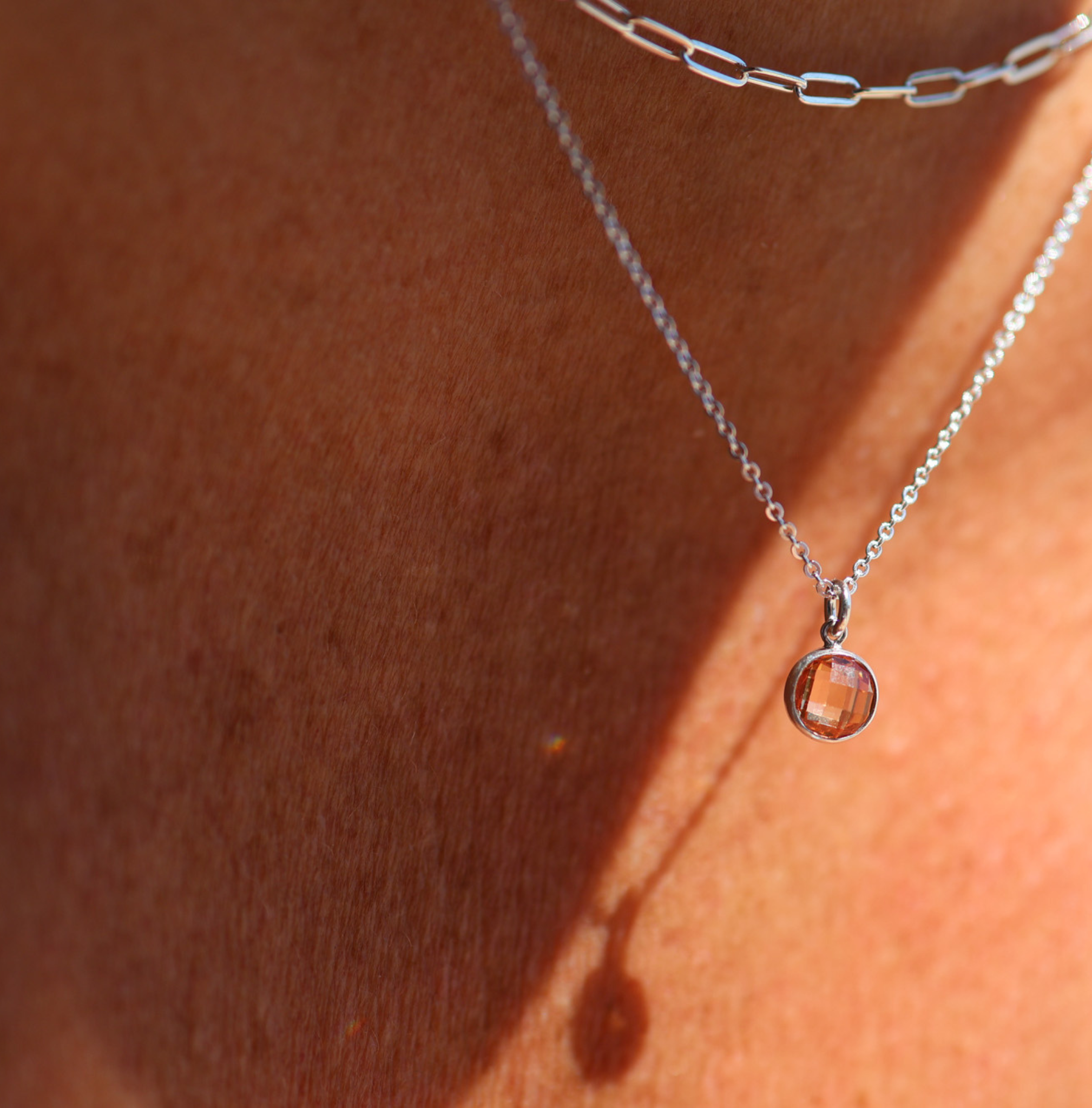 Personalised jewellery – handmade jewellery – KBN jewellery – Australian made jewellery – crystal necklace – birthstone drop necklace – birthstone pendant for necklace – crystal necklace – birthstone jewellery –dark orange stone pendant – yellow  birthstone for necklace – November birthstone pendant – November birthstone drop