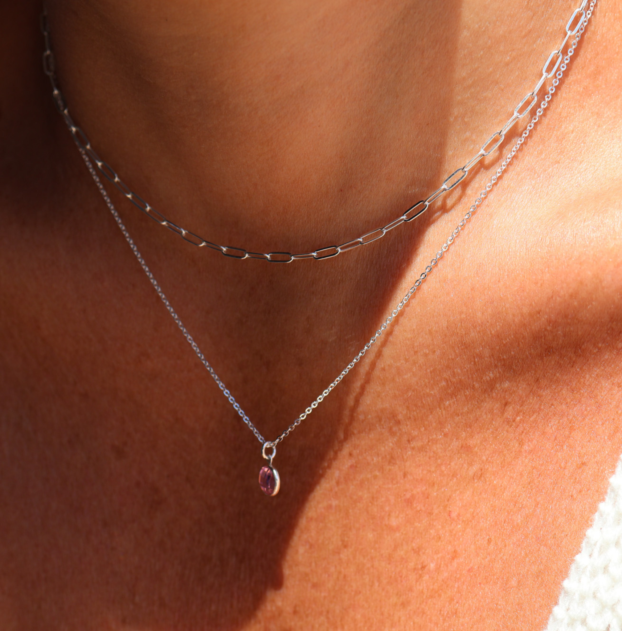 Personalised jewellery – handmade jewellery – KBN jewellery – Australian made jewellery – crystal necklace – birthstone drop necklace – birthstone pendant for necklace – crystal necklace – birthstone jewellery – pink stone pendant – pink birthstone for necklace – October birthstone pendant – October birthstone drop